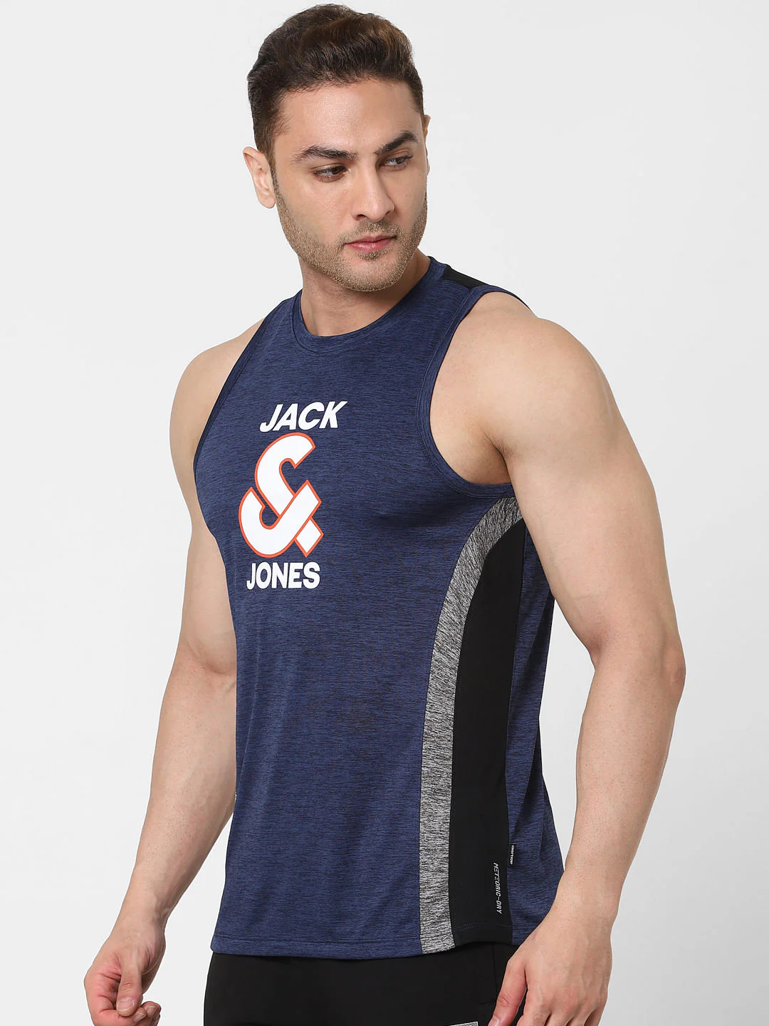Navy Blue Logo Print Vest - Image 3