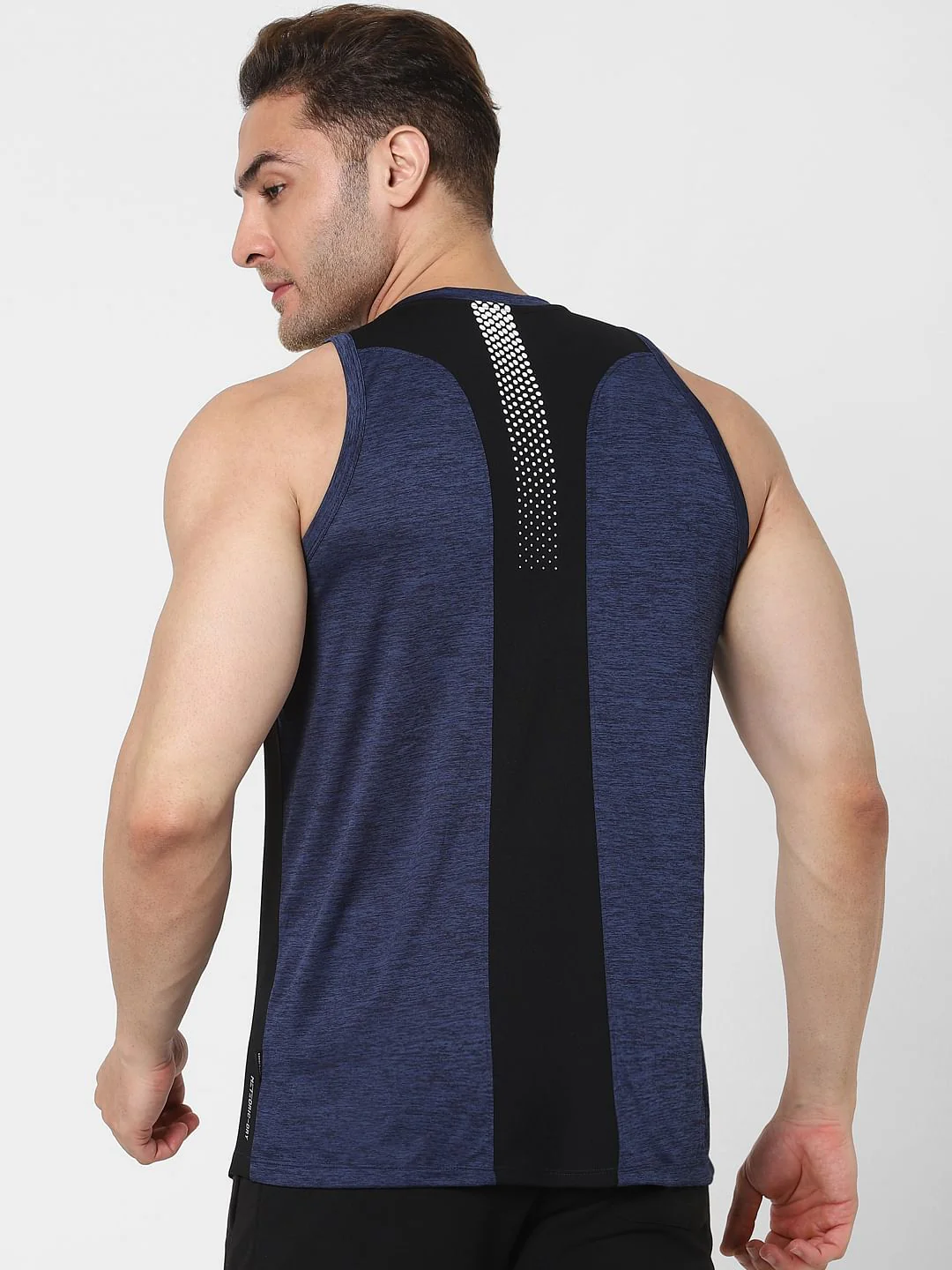 Navy Blue Logo Print Vest - Image 4