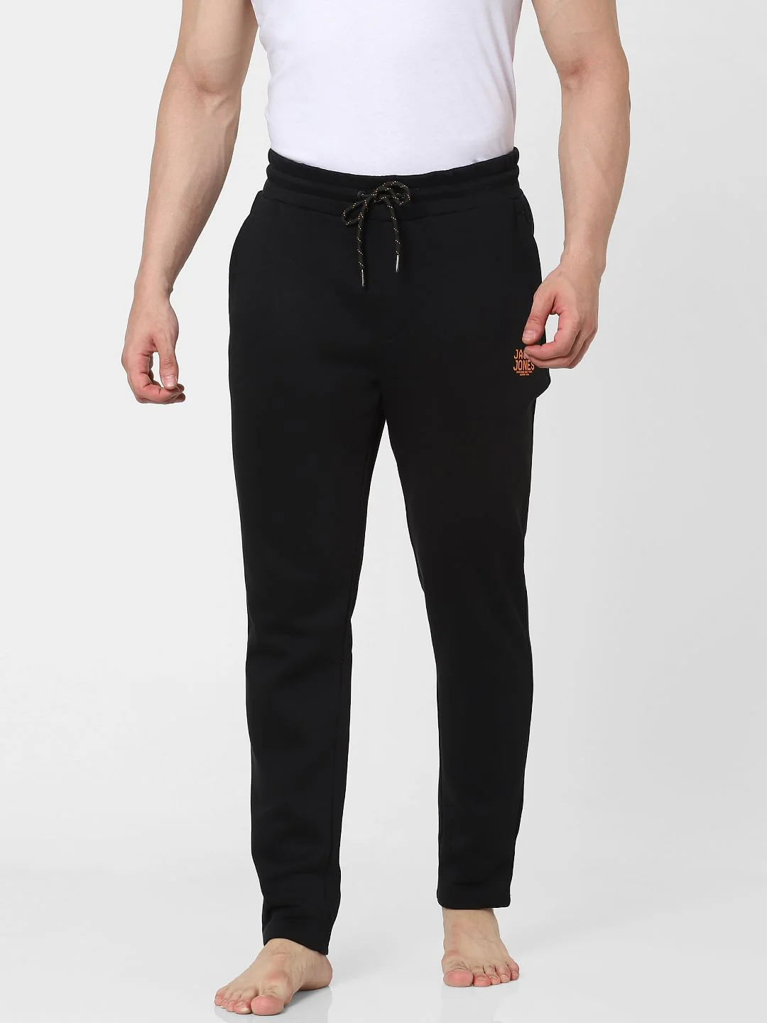 JACK & JONES Black Mid Rise Drawstring Trackpants - Image 2