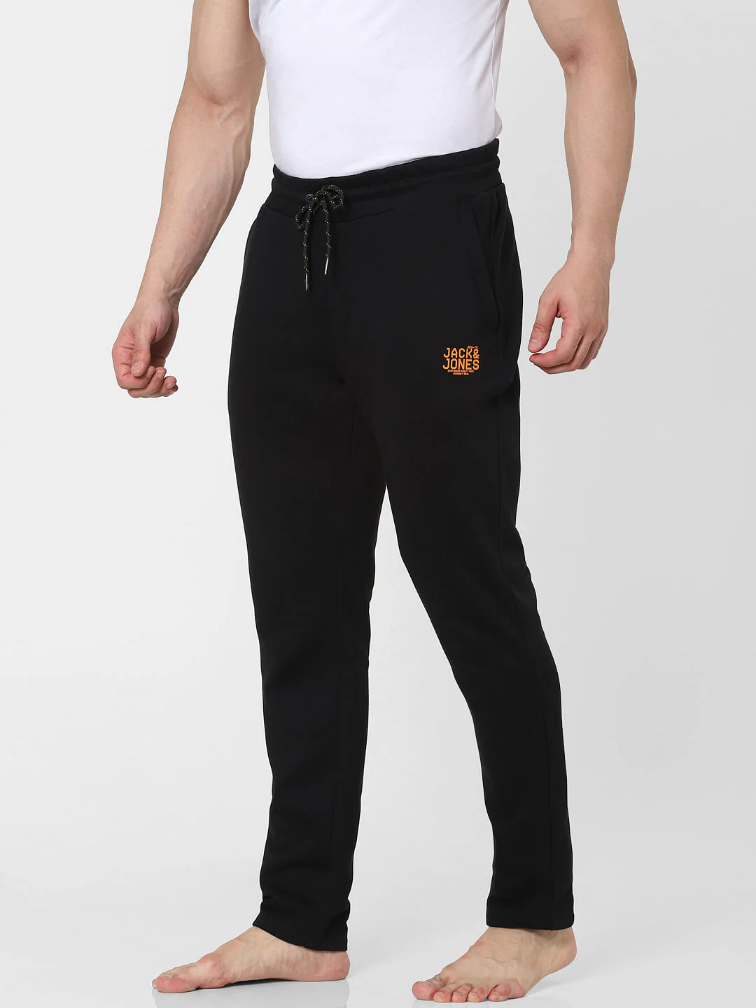 JACK & JONES Black Mid Rise Drawstring Trackpants - Image 3