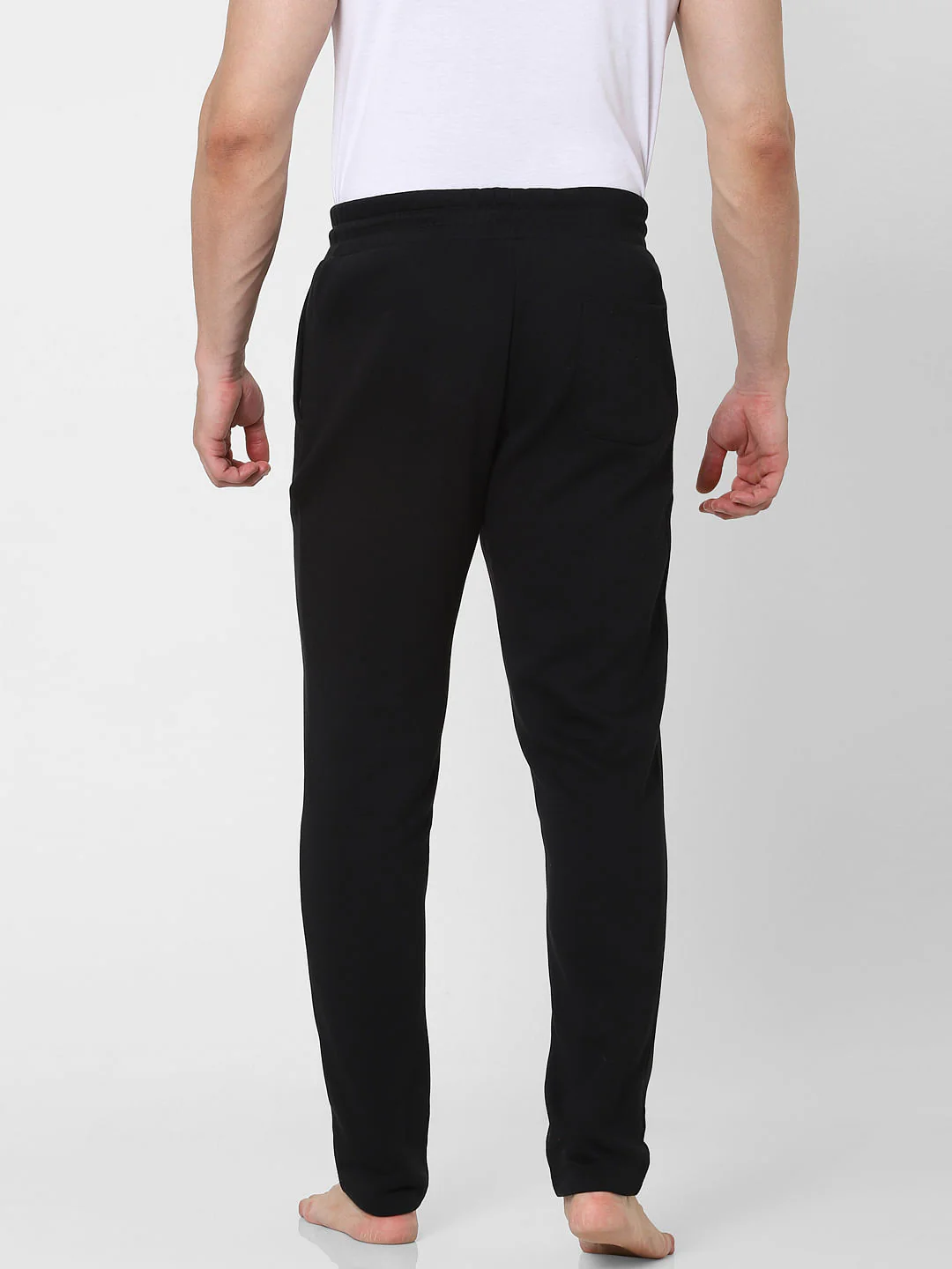 JACK & JONES Black Mid Rise Drawstring Trackpants - Image 4