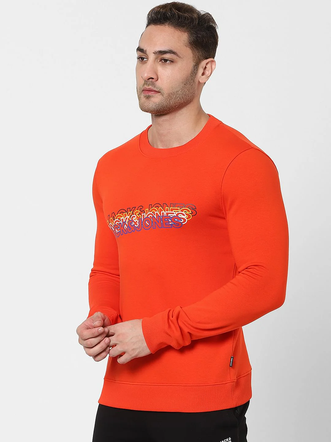 Orange Logo Print Sweatshirt - Image 3