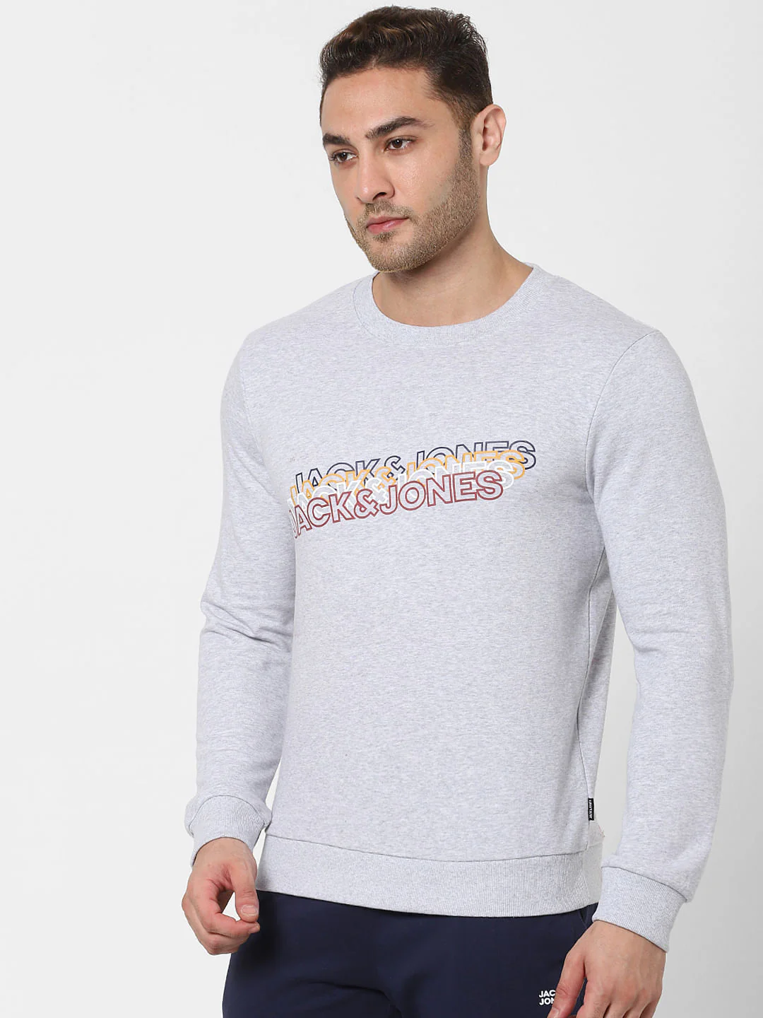 Grey Logo Print Sweatshirt - Image 3