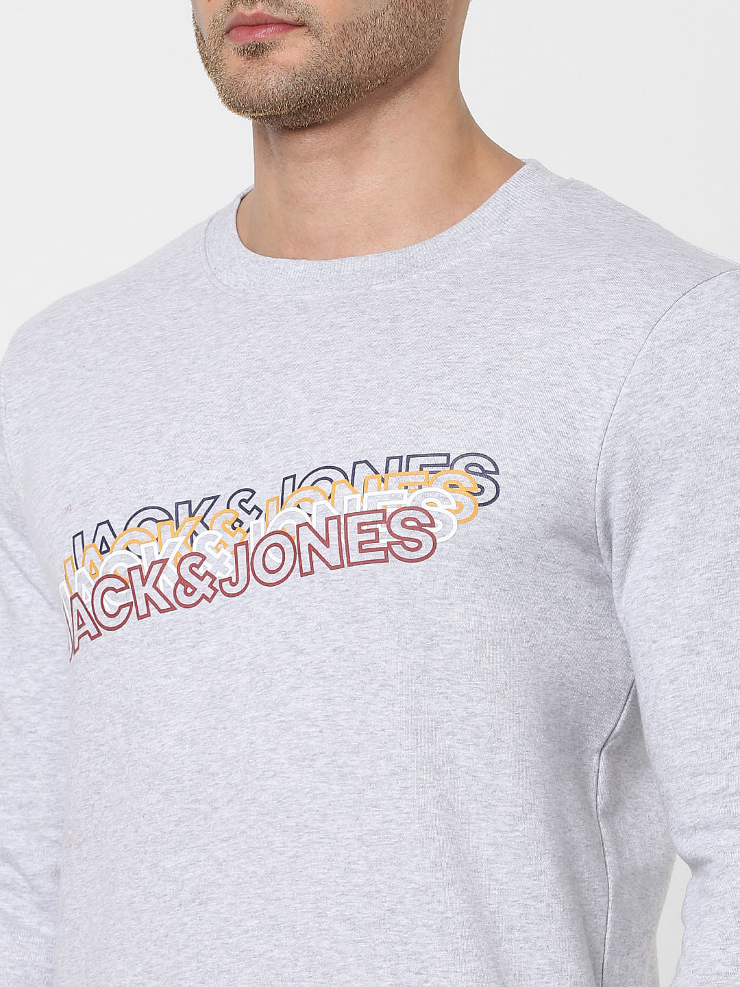 Grey Logo Print Sweatshirt - Image 5