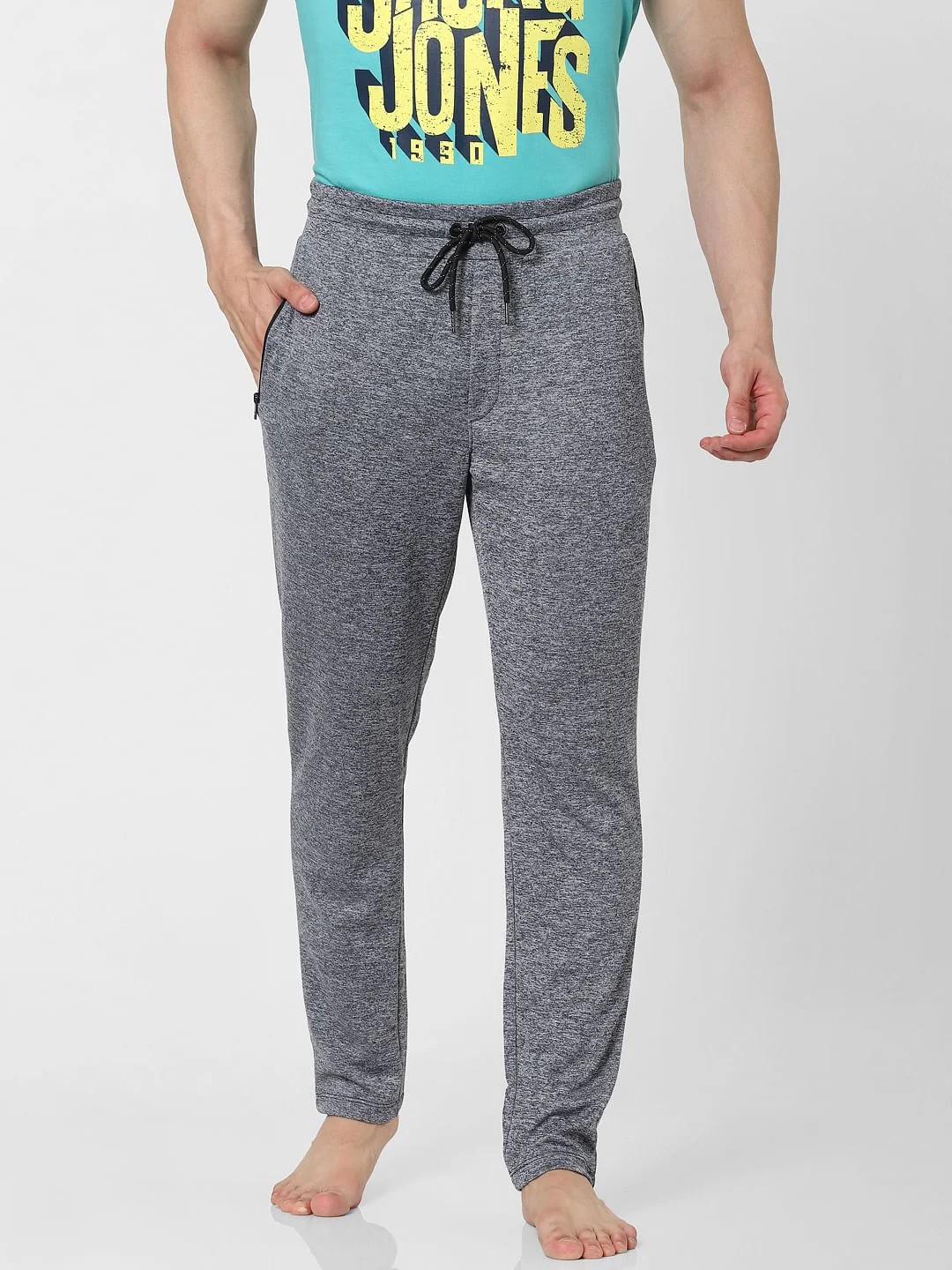 Grey Mid Rise Trackpants - Image 2