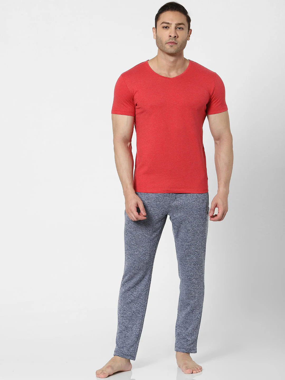 Blue Mid Rise Trackpants