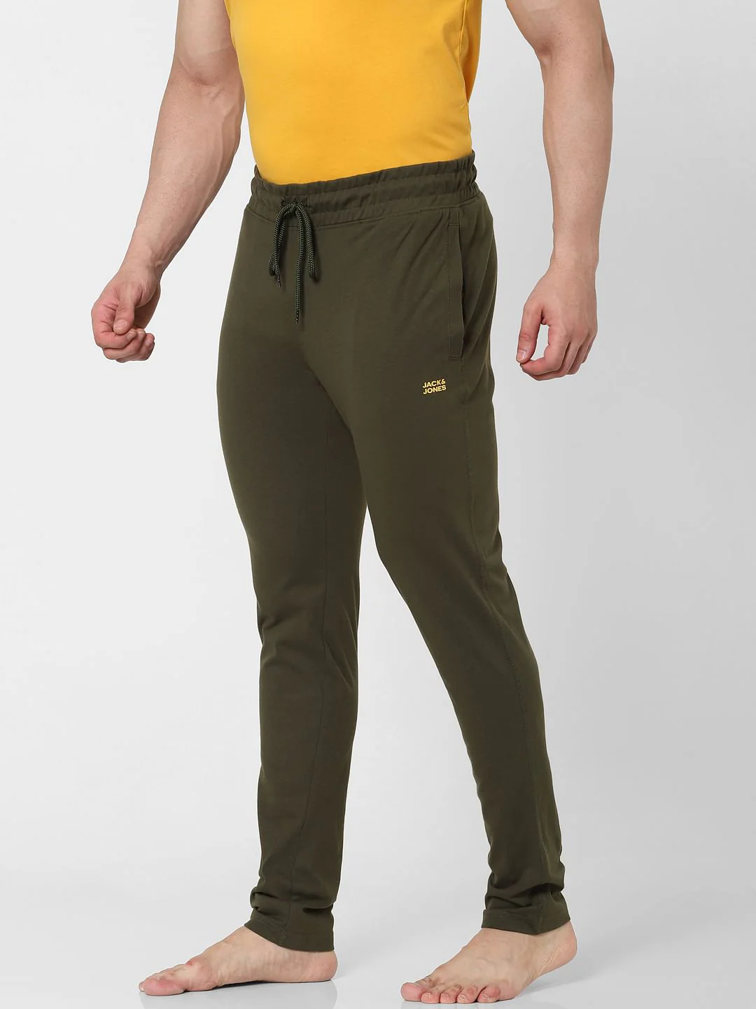 Olive Green Mid Rise Trackpants - Image 3