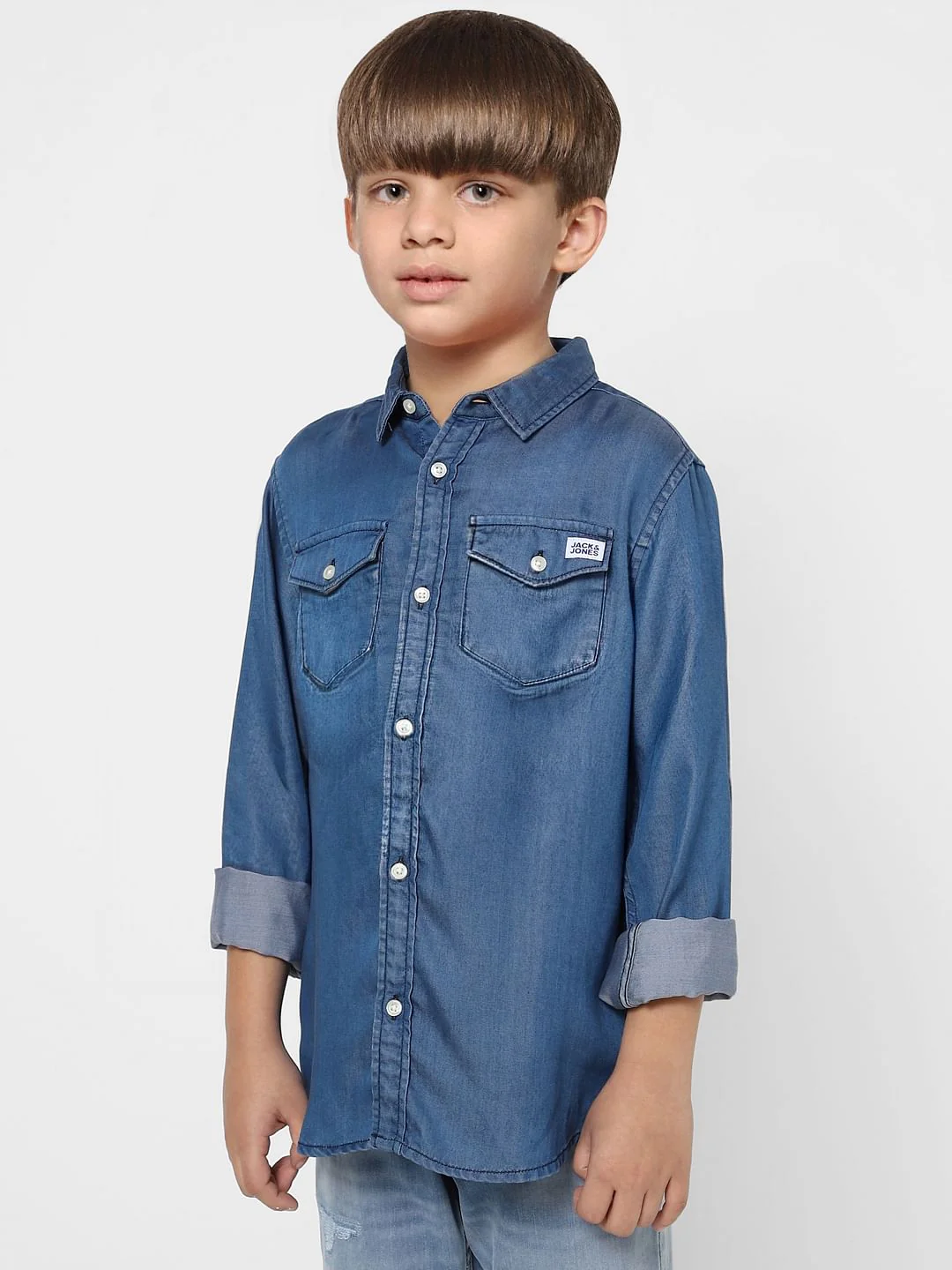 Boys Blue Denim Full Sleeves Shirt - Image 2