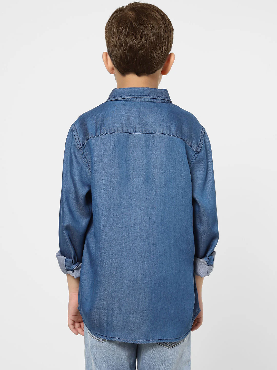 Boys Blue Denim Full Sleeves Shirt - Image 3