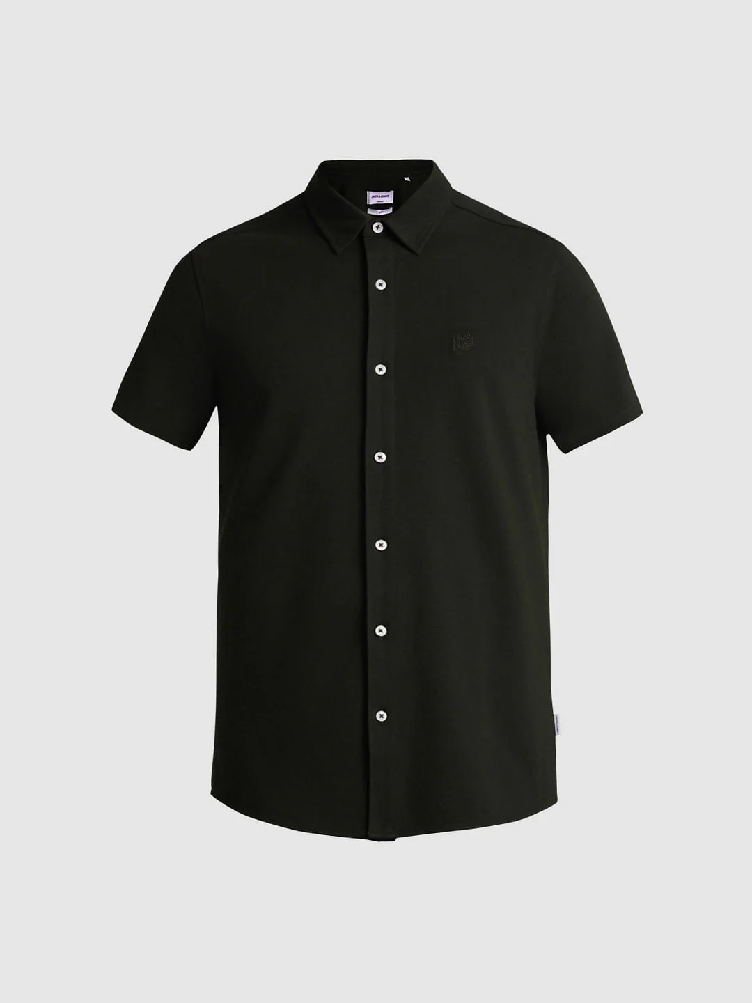 Dark Green Knit Short Sleeves Shirt - Image 7