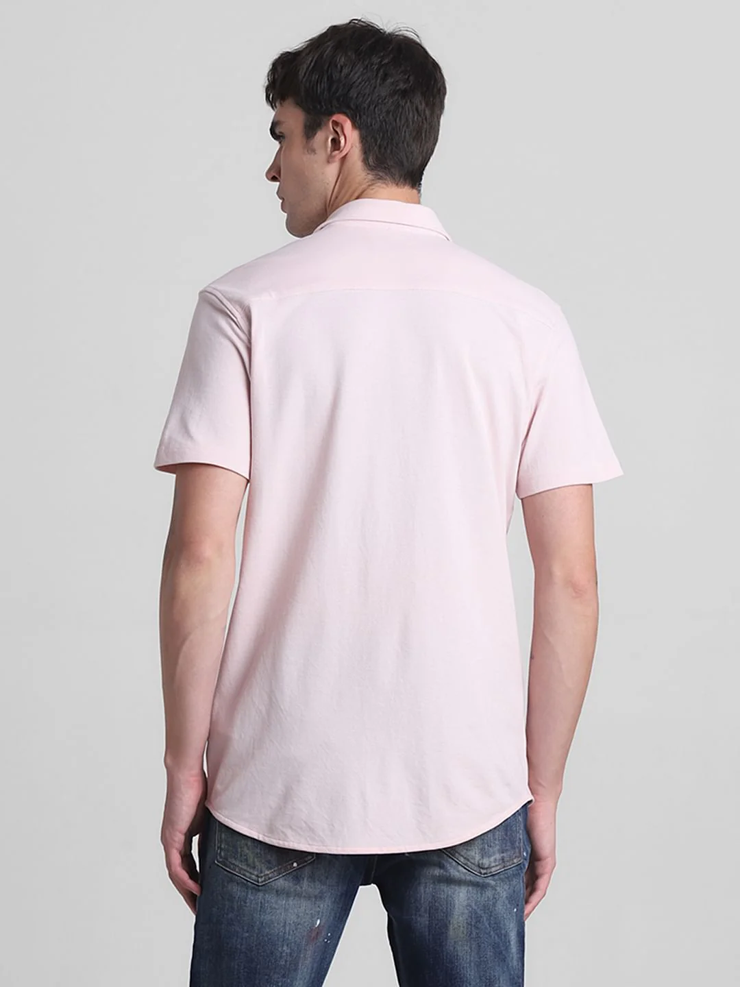 Pink Knitted Short Sleeves Shirt - Image 4