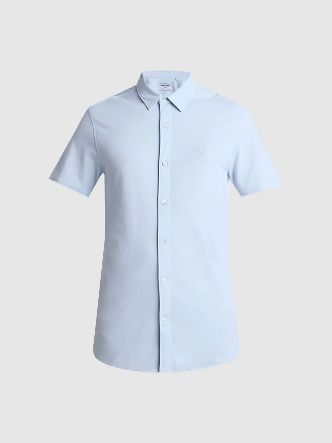 Blue Knitted Short Sleeves Shirt - Image 7