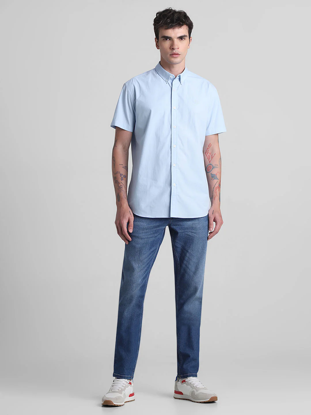Blue Cotton Short Sleeves Shirt - Image 6