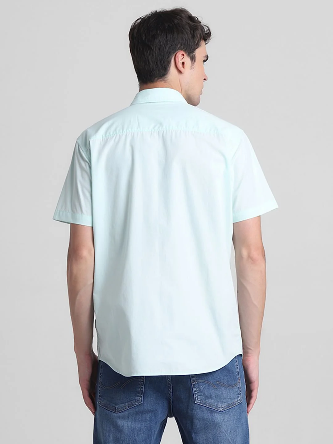 Green Cotton Short Sleeves Shirt - Image 4