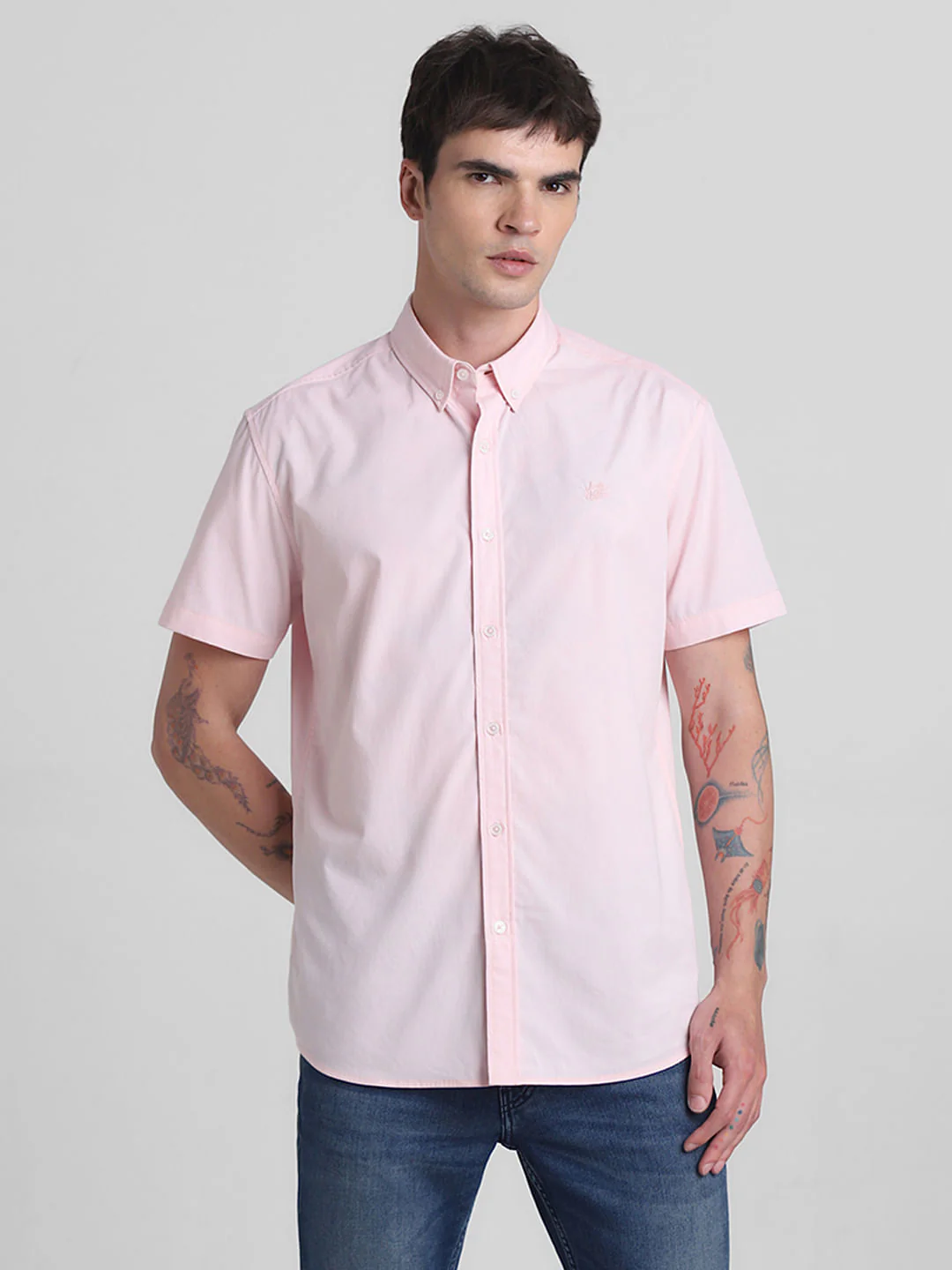 Pink Cotton Short Sleeves Shirt - Image 2