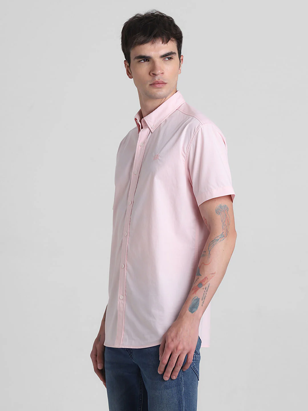 Pink Cotton Short Sleeves Shirt - Image 3