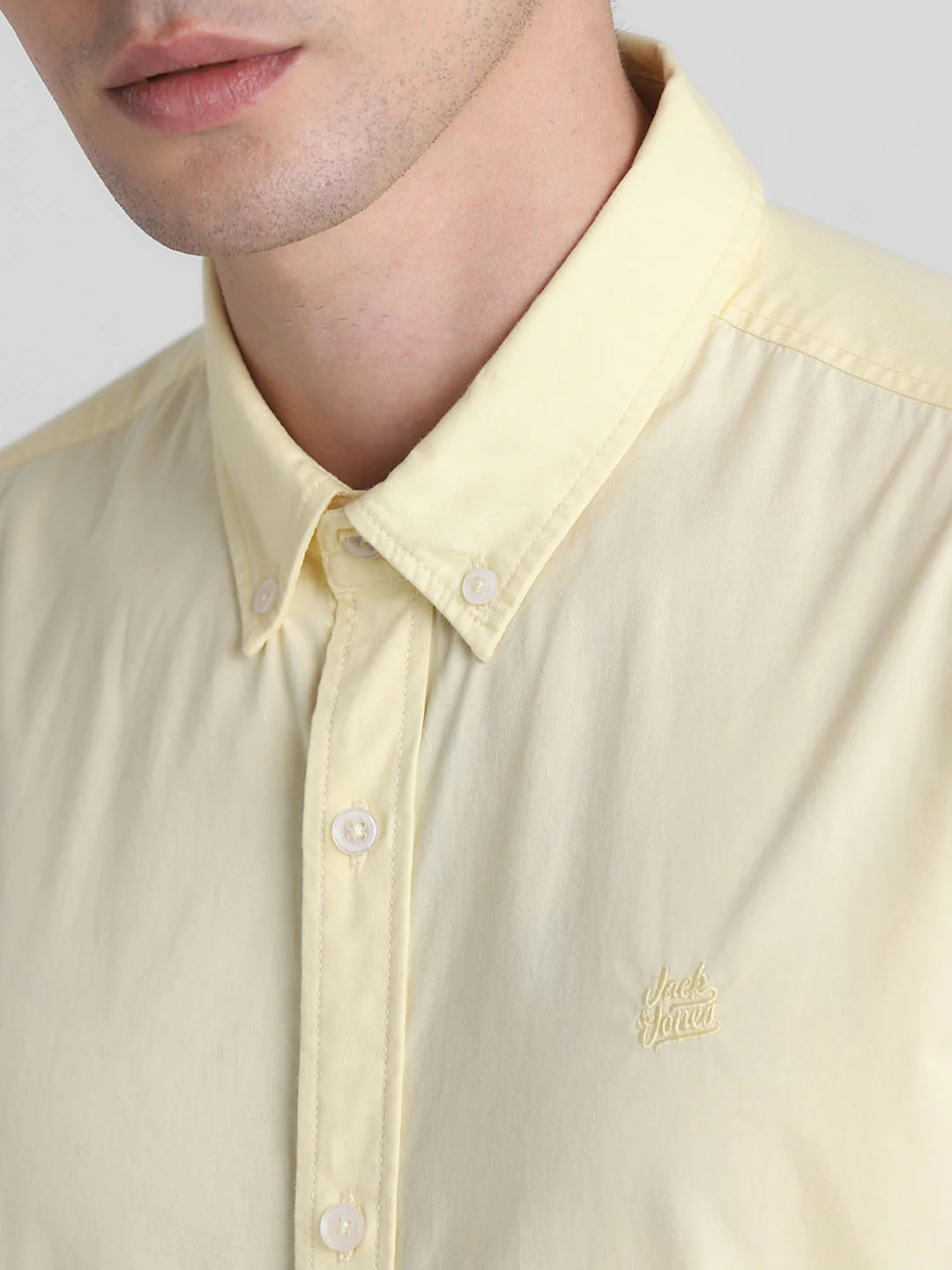 Yellow Cotton Short Sleeves Shirt - Image 5