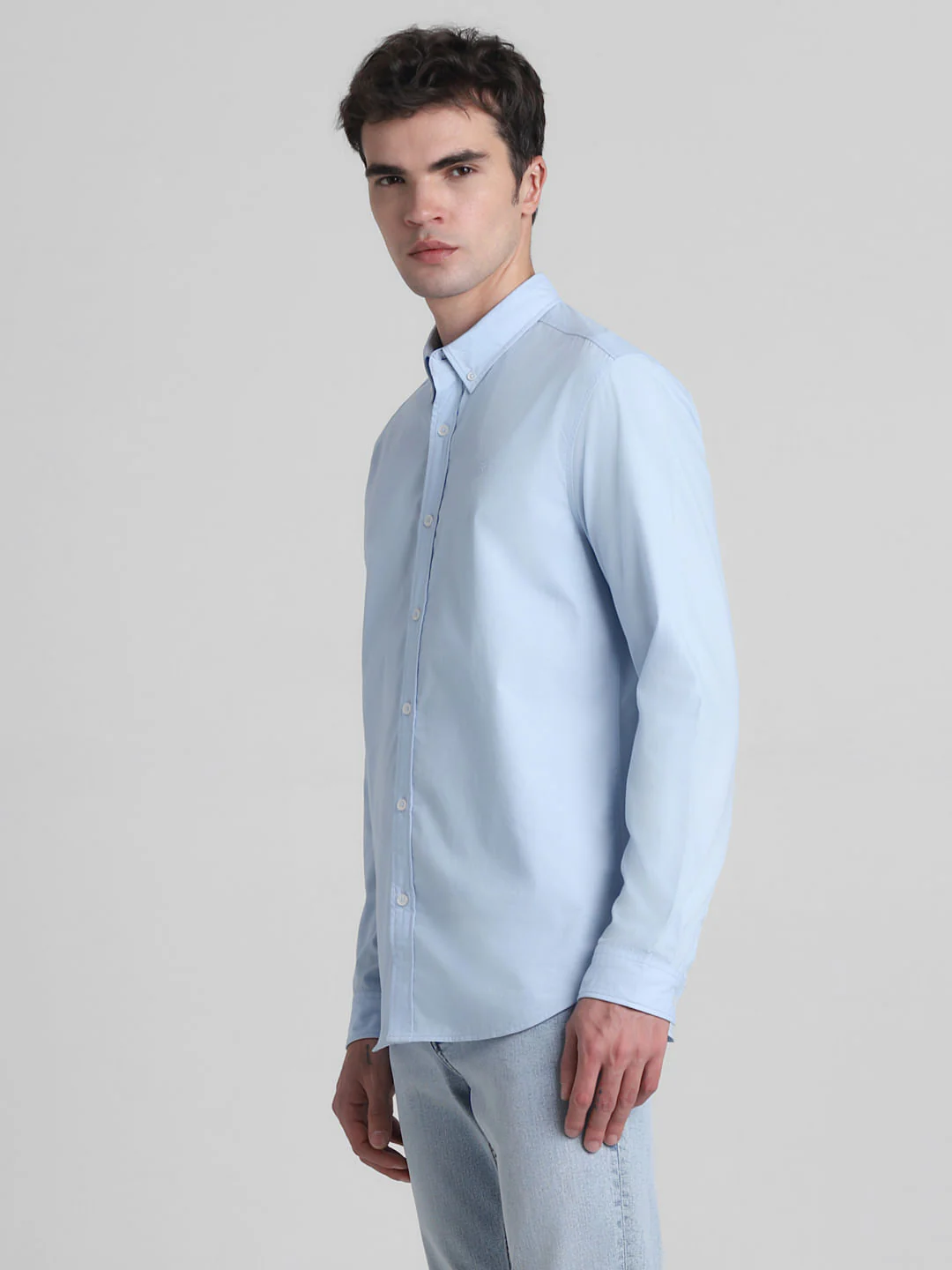 Blue Cotton Full Sleeves Shirt - Image 3