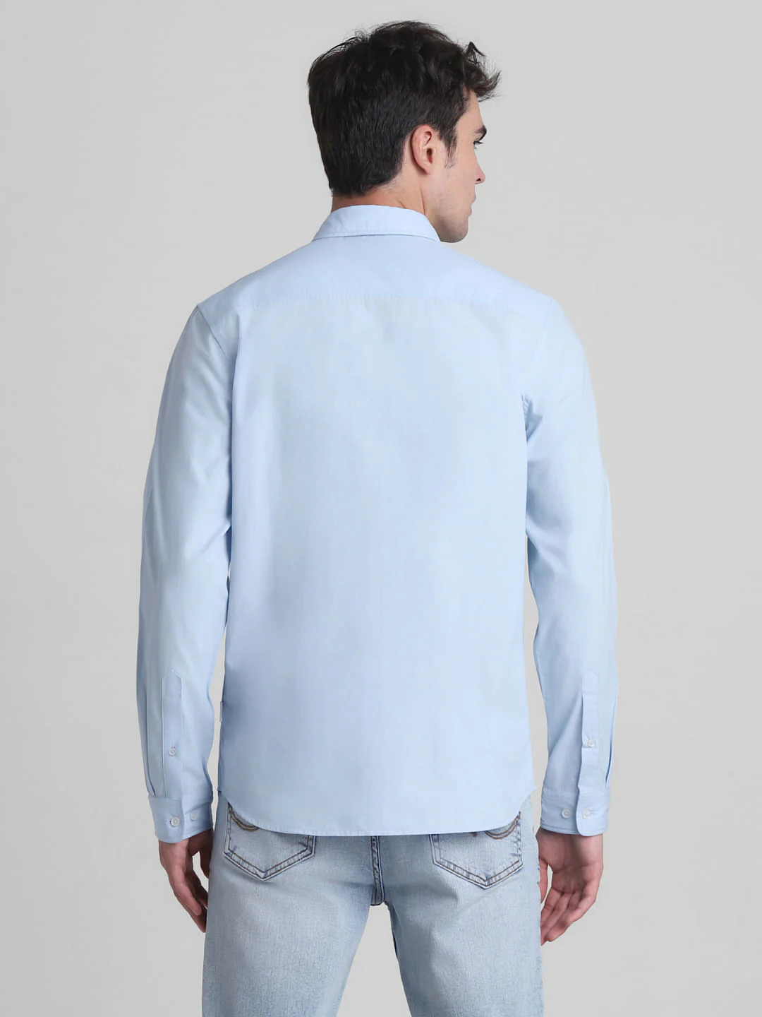 Blue Cotton Full Sleeves Shirt - Image 4
