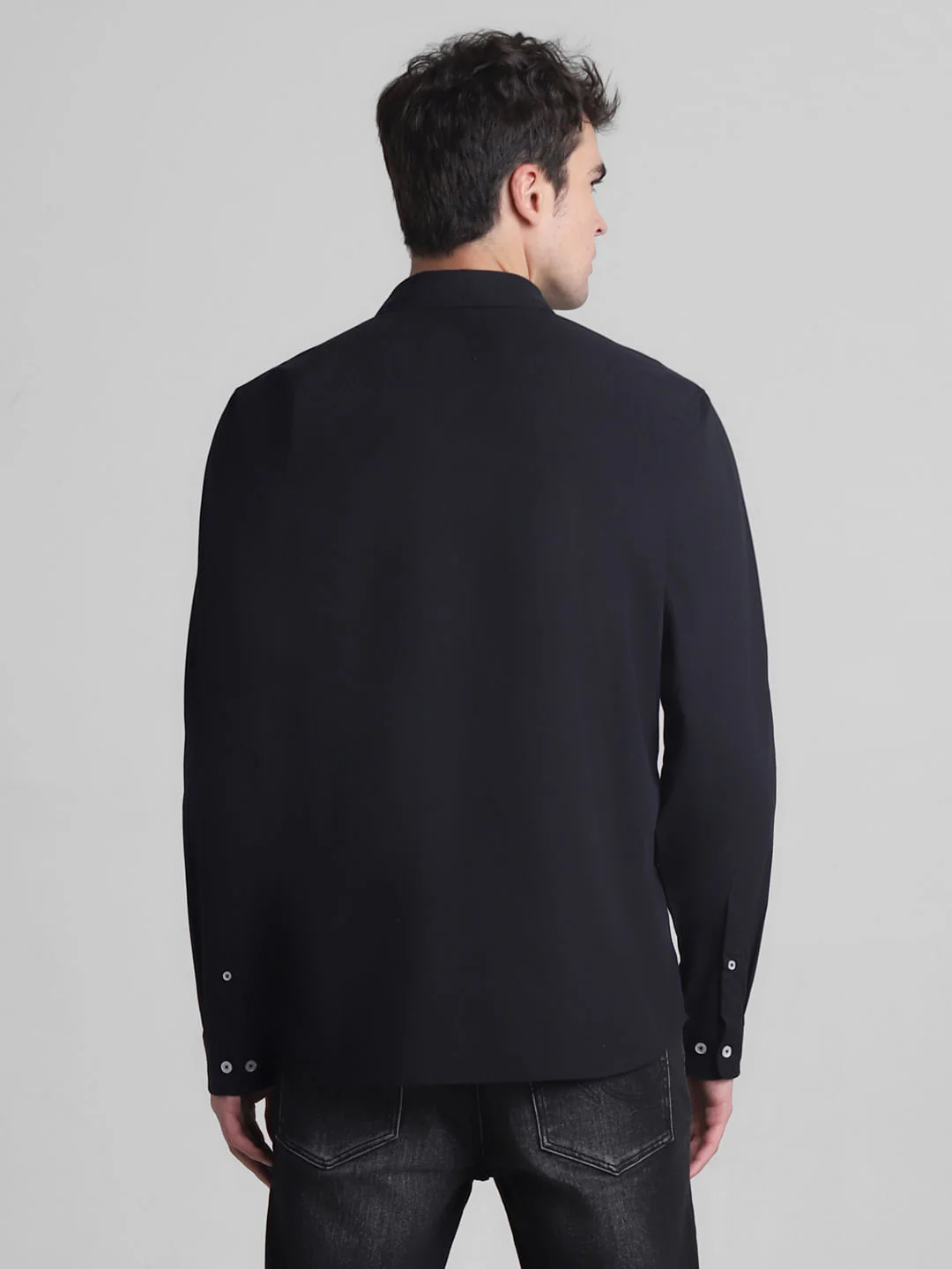 Black Cotton Full Sleeves Shirt - Image 4