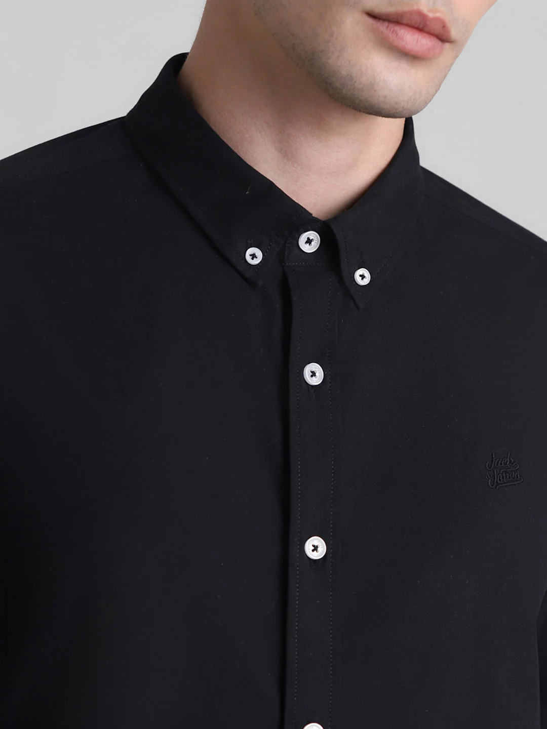 Black Cotton Full Sleeves Shirt - Image 5