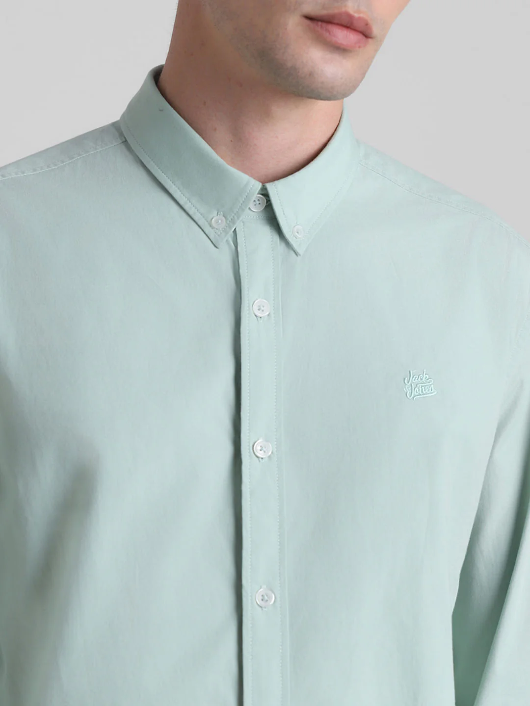 Green Cotton Full Sleeves Shirt - Image 5