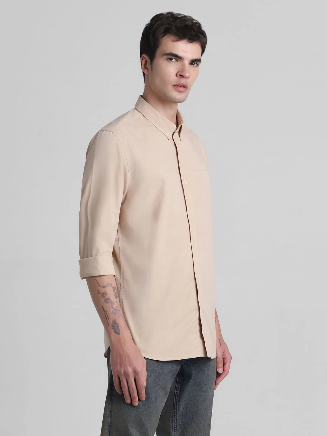 Brown Cotton Full Sleeves Shirt - Image 3