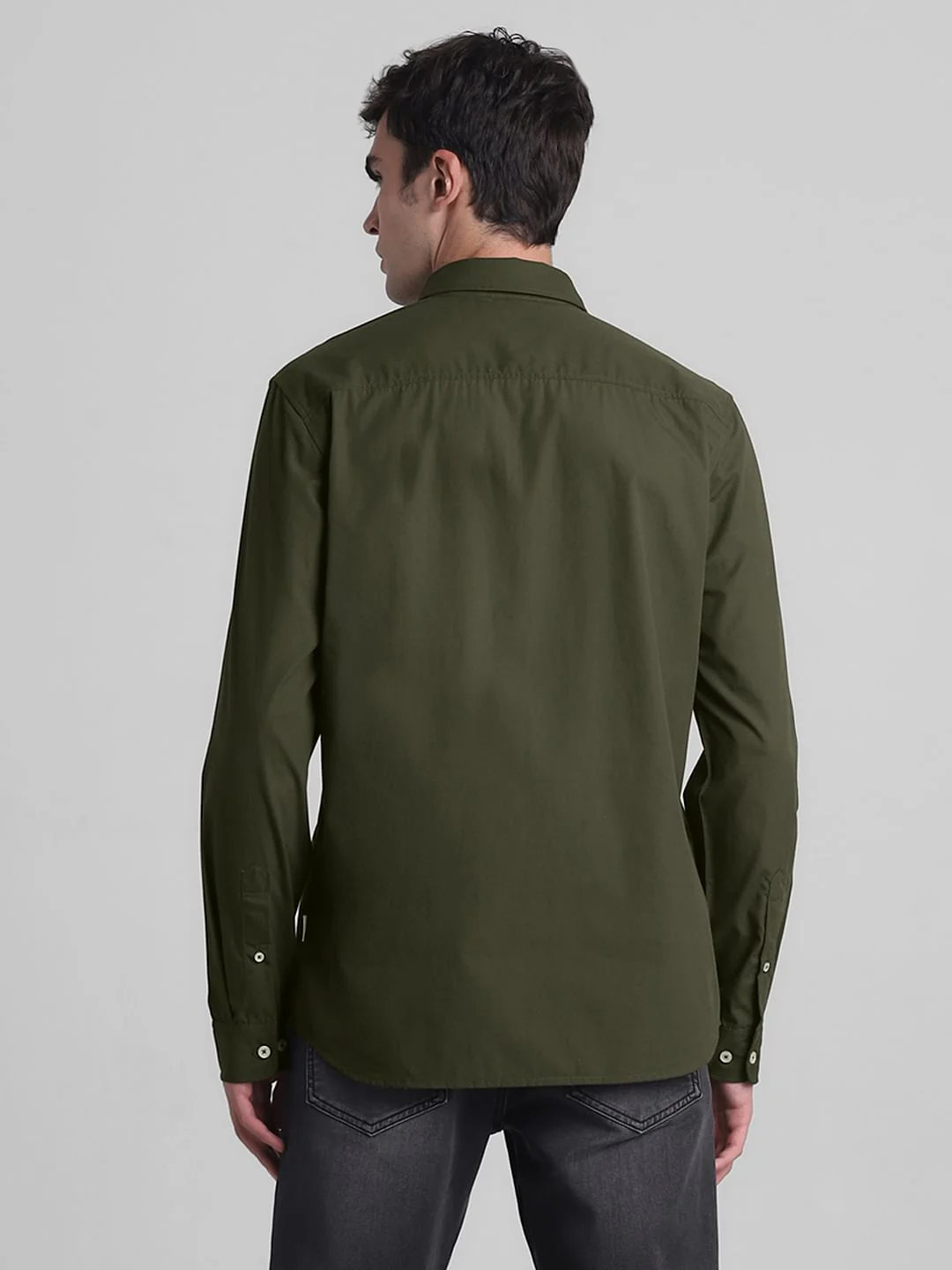 Green Cotton Full Sleeves Shirt - Image 4