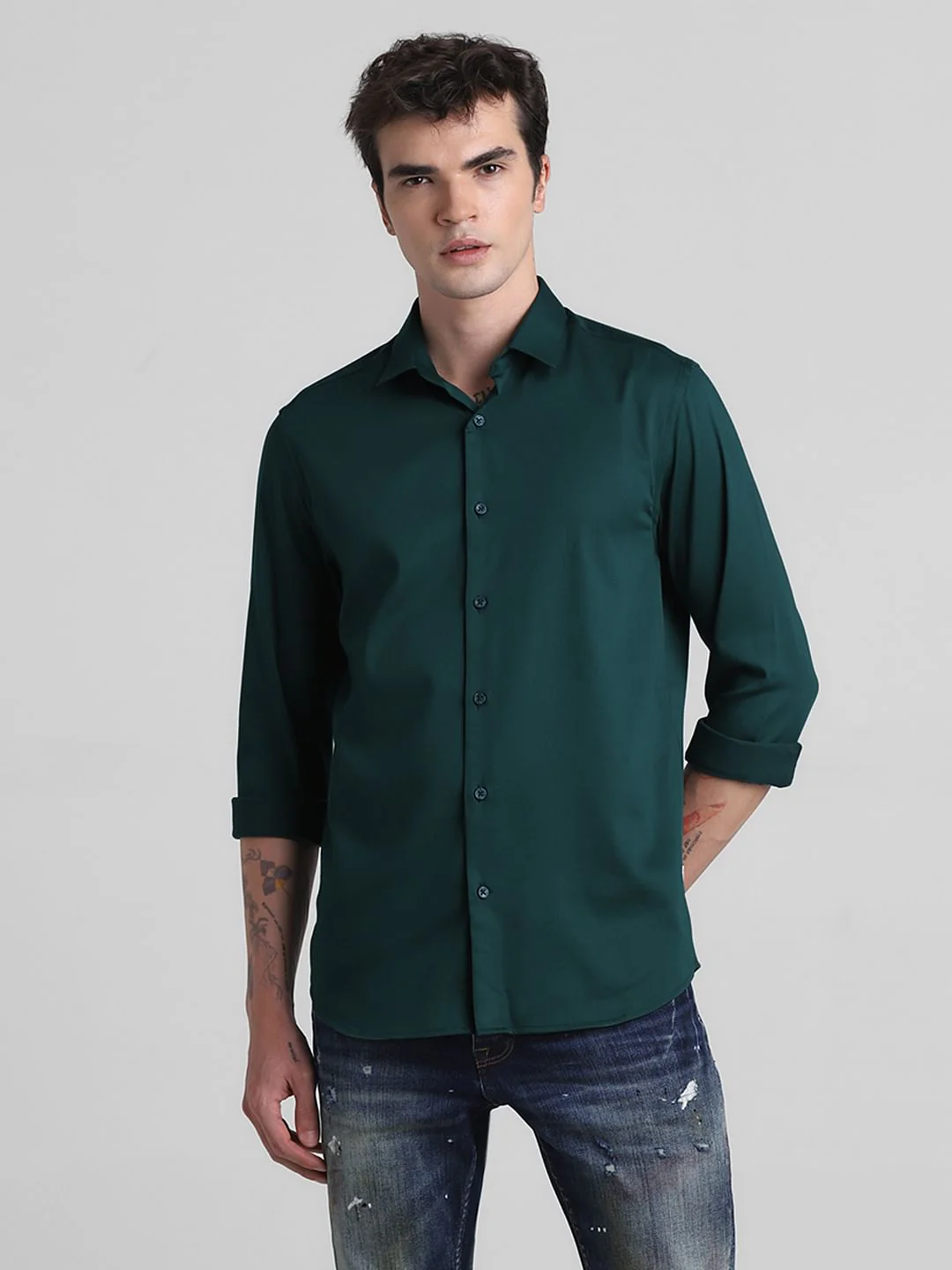 Dark Blue Full Sleeves Shirt - Image 2