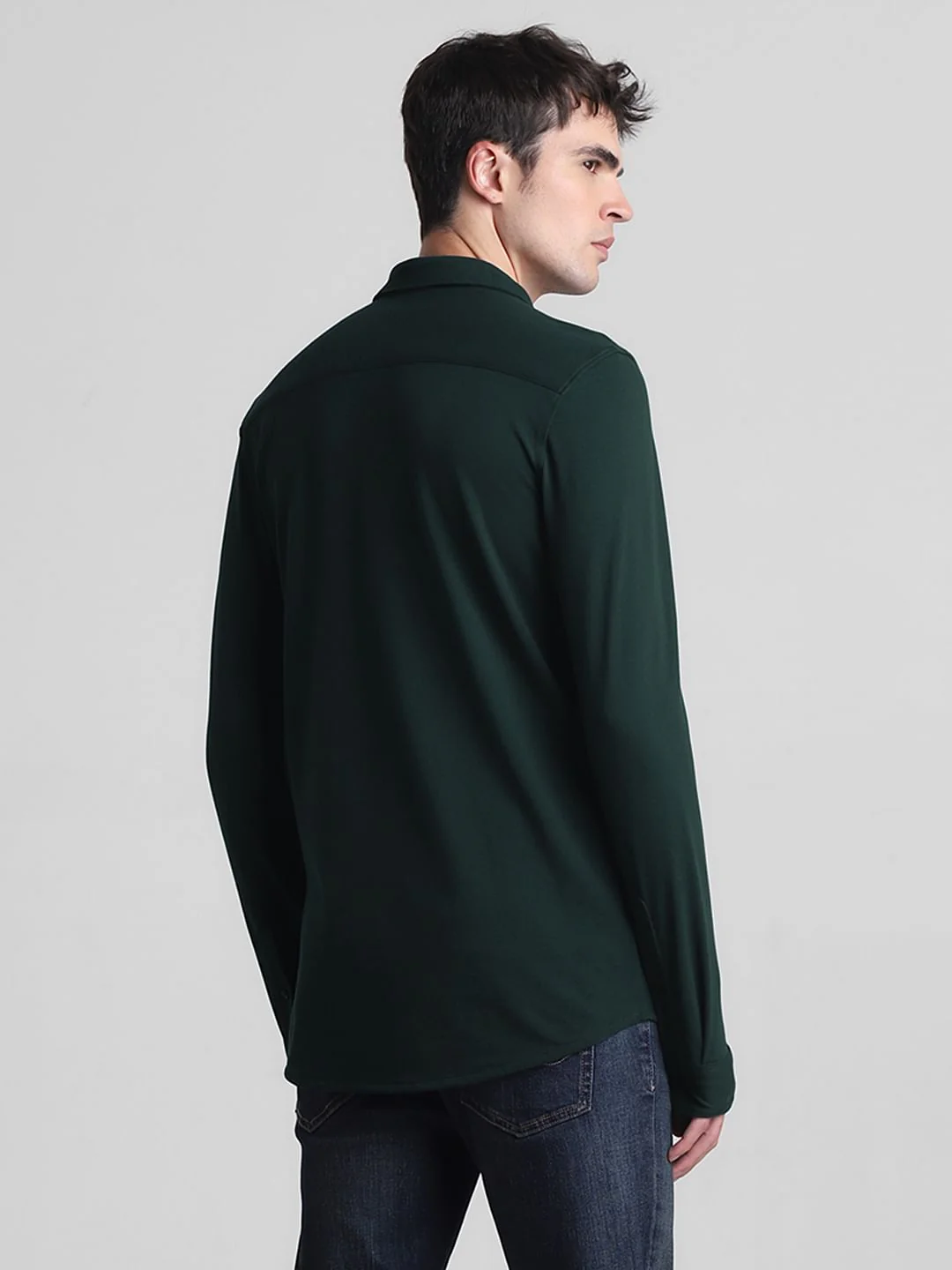 Green Knitted Full Sleeves Shirt - Image 4