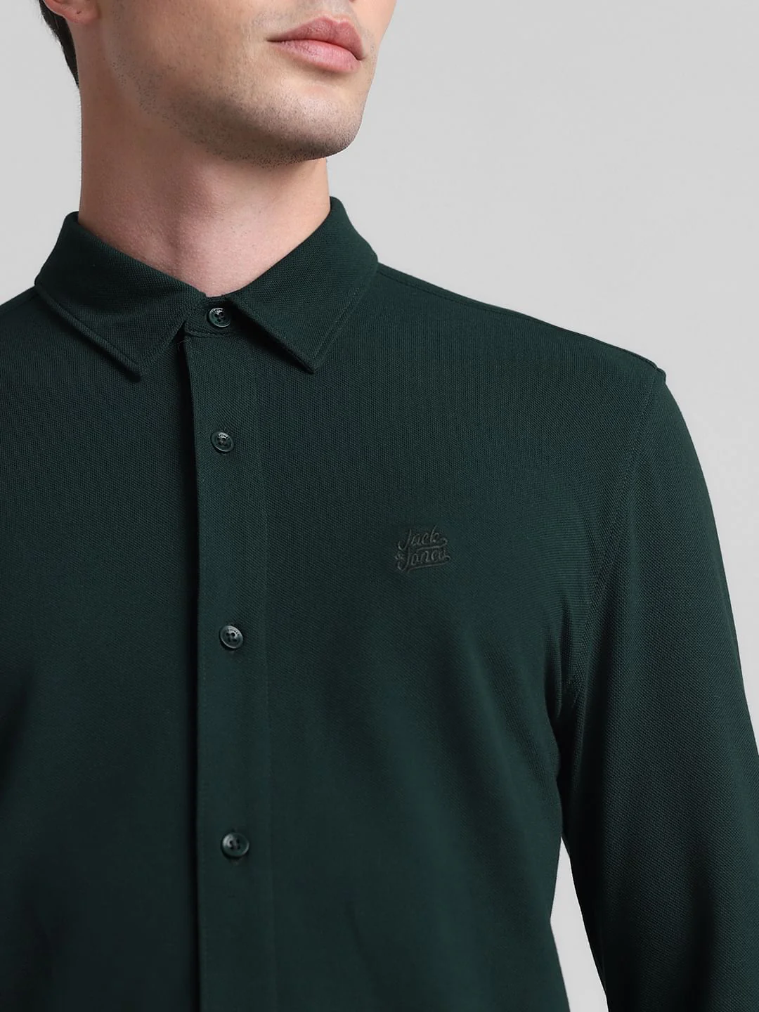 Green Knitted Full Sleeves Shirt - Image 5
