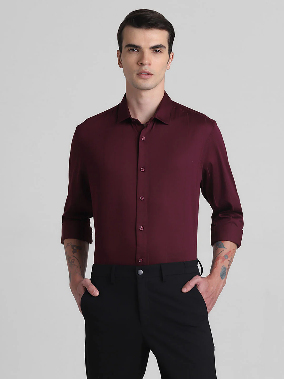 Maroon Full Sleeves Shirt - Image 2