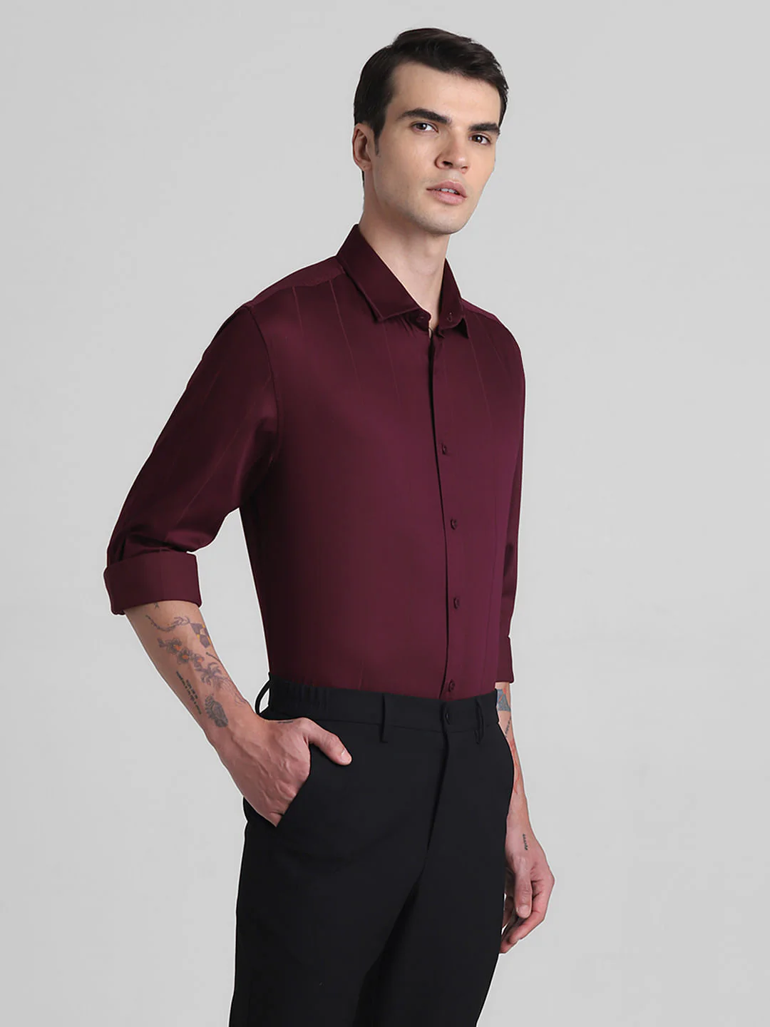 Maroon Full Sleeves Shirt - Image 3