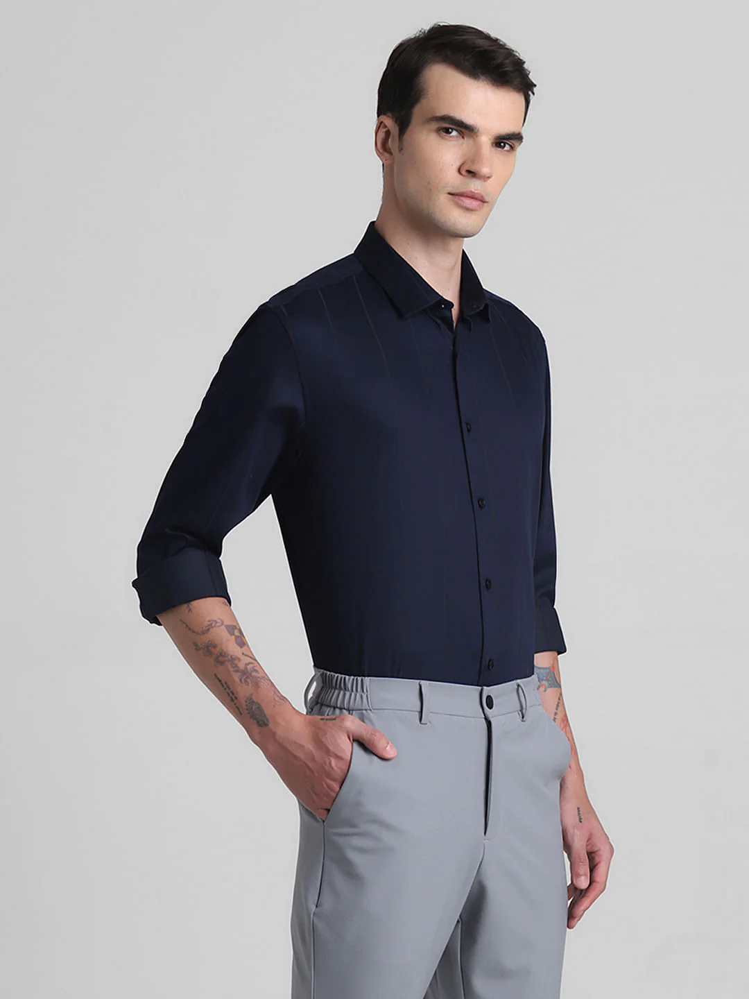 Dark Blue Full Sleeves Shirt - Image 3