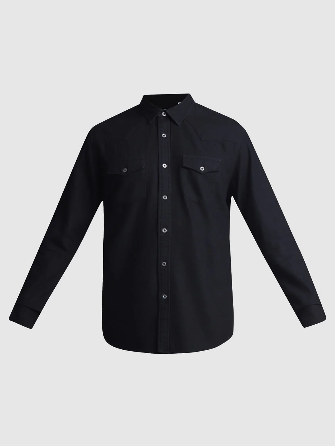 Black Full Sleeves Denim Shirt - Image 7