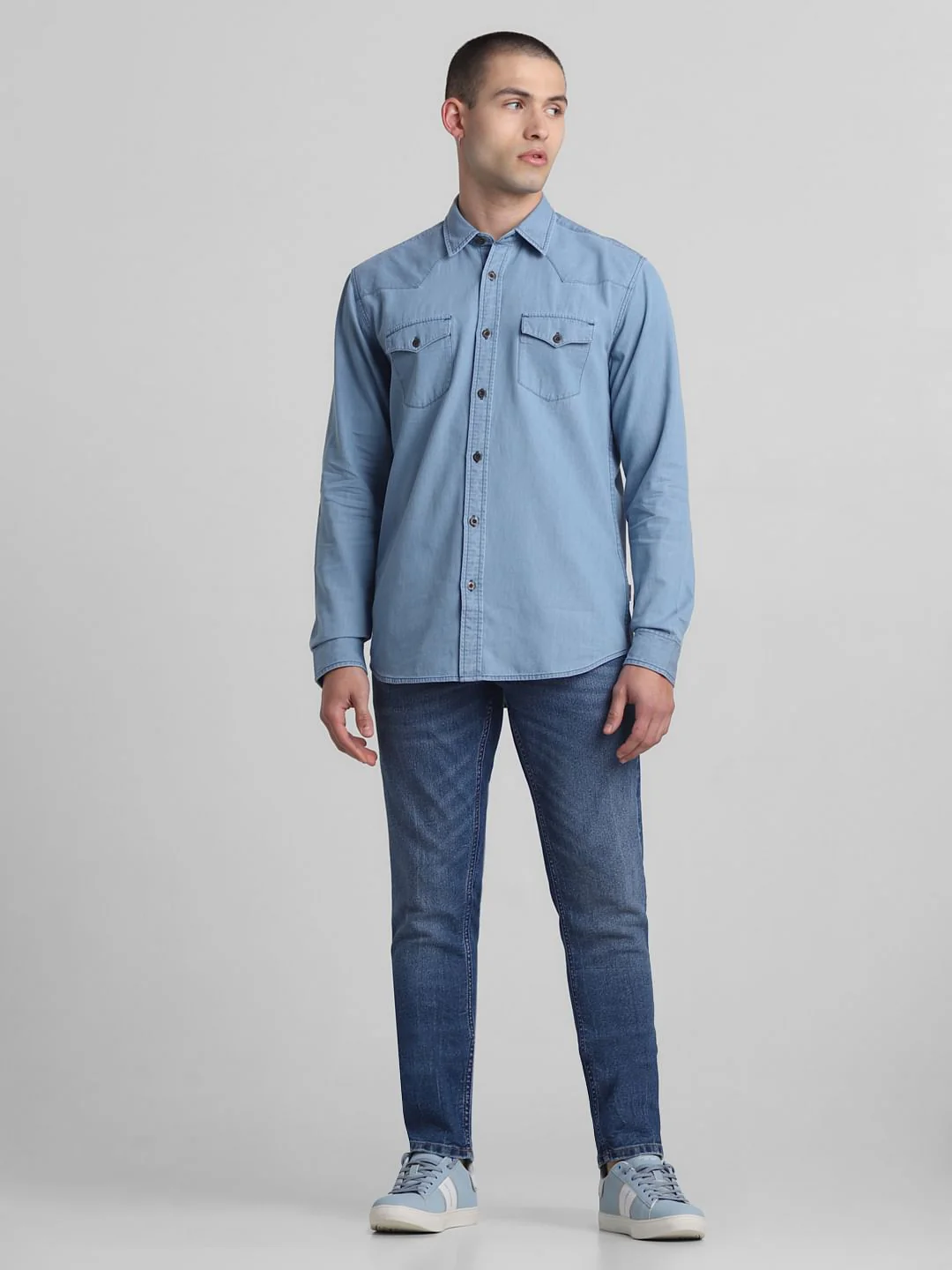 Light Blue Full Sleeves Denim Shirt - Image 6
