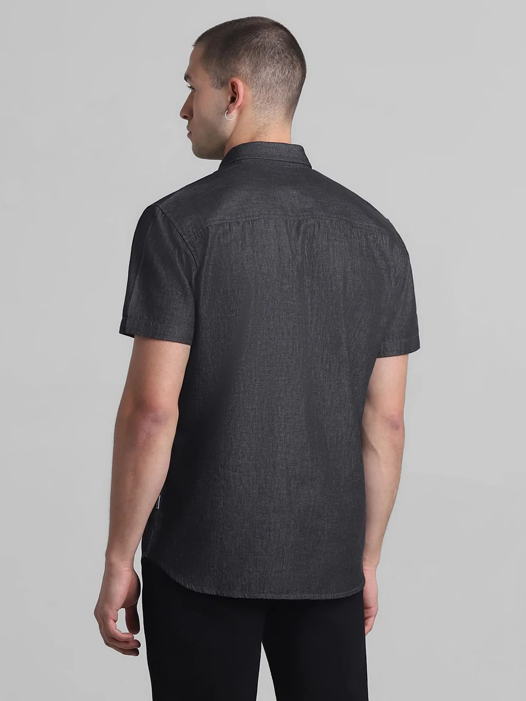 Black Denim Short Sleeves Shirt - Image 4