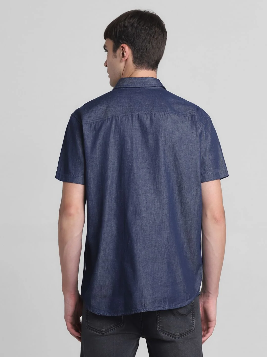 Dark Blue Denim Short Sleeves Shirt - Image 4