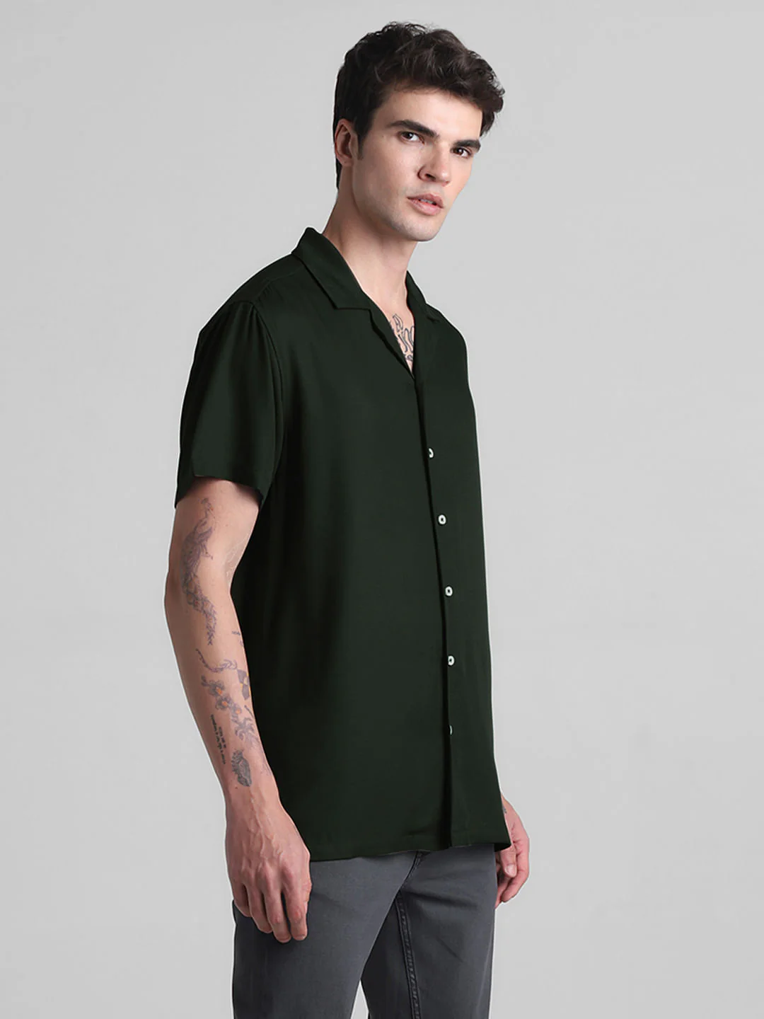 Dark Green Short Sleeves Shirt - Image 3