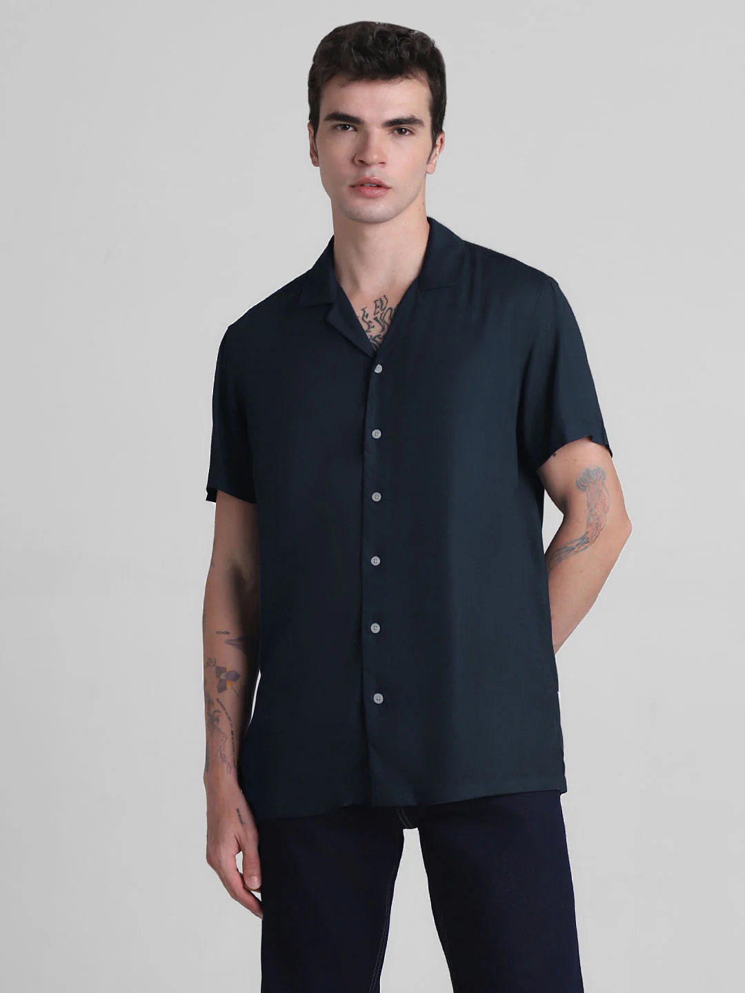 Dark Blue Short Sleeves Shirt - Image 2