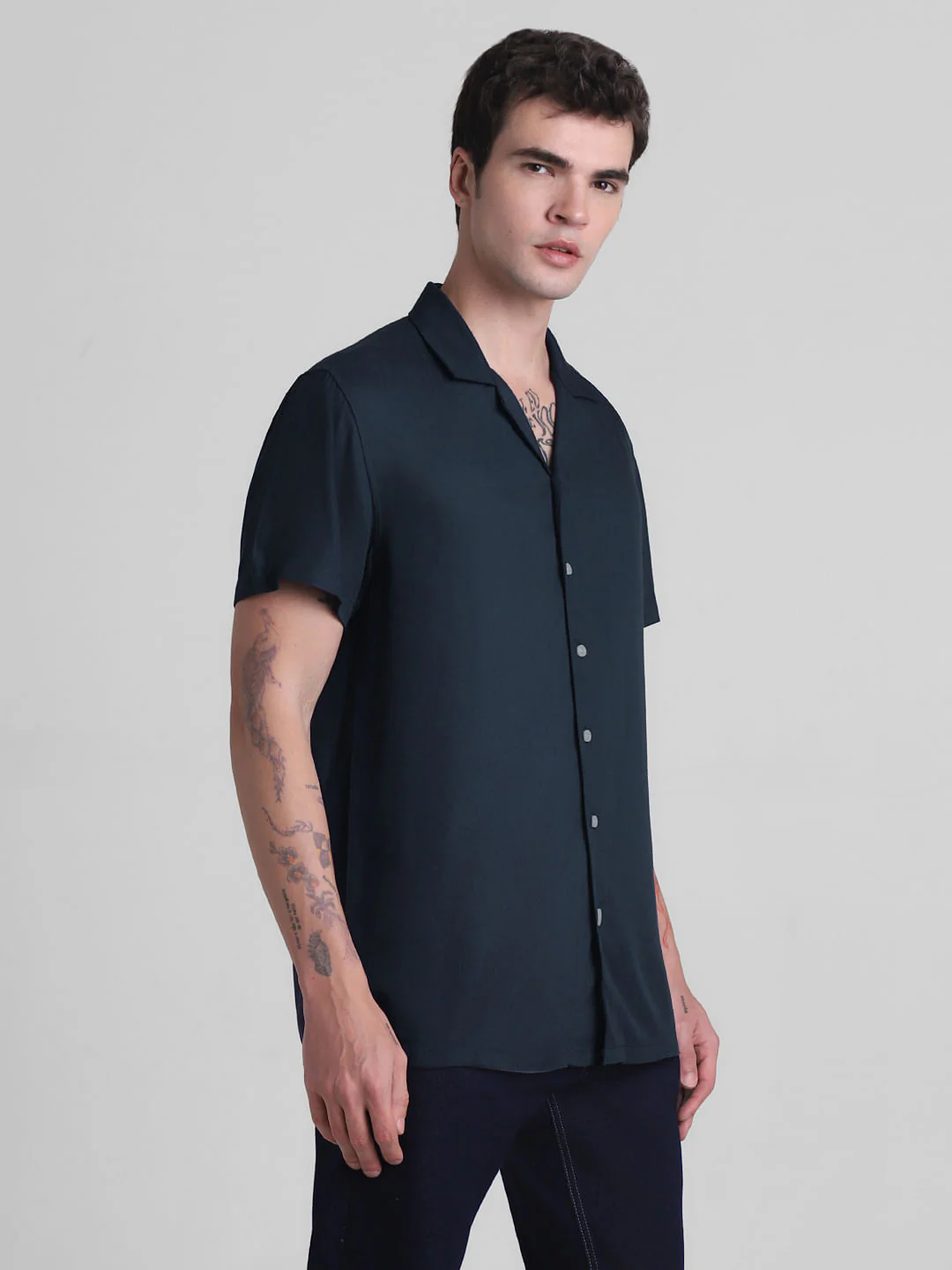 Dark Blue Short Sleeves Shirt - Image 3