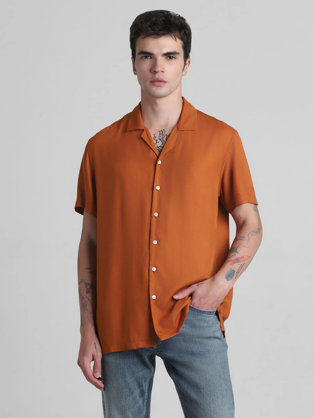 Brown Short Sleeves Shirt - Image 2