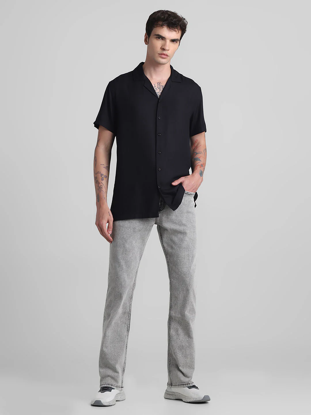 Black Cotton Short Sleeves Shirt - Image 6