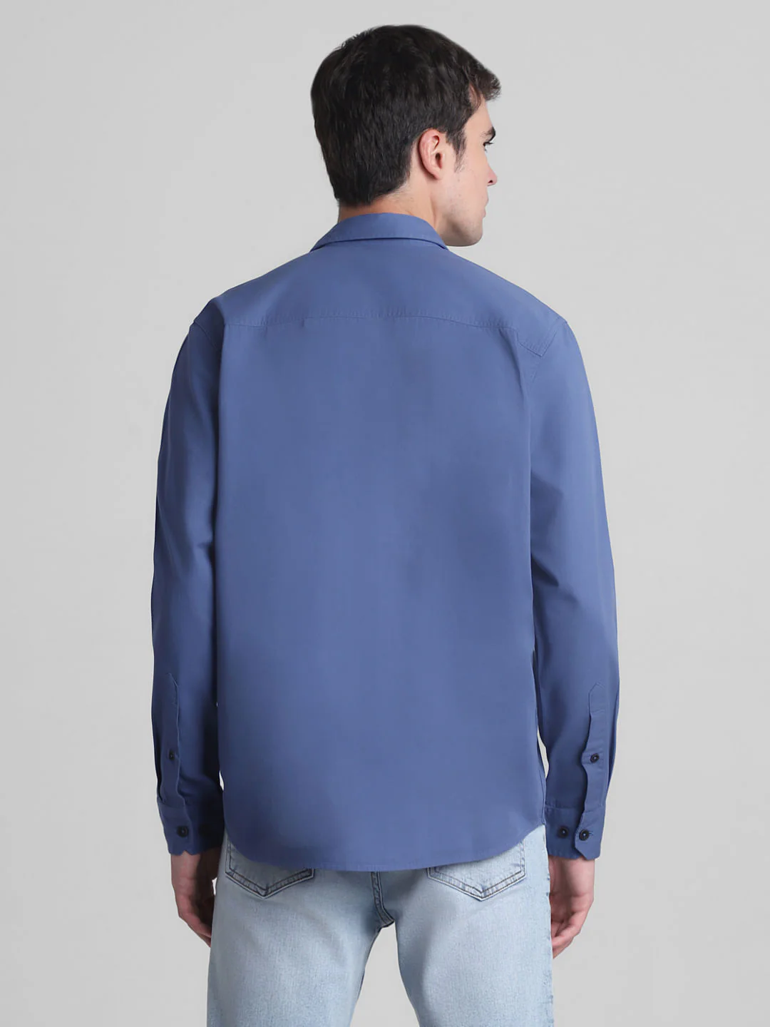 Blue Cotton Full Sleeves Shirt - Image 4