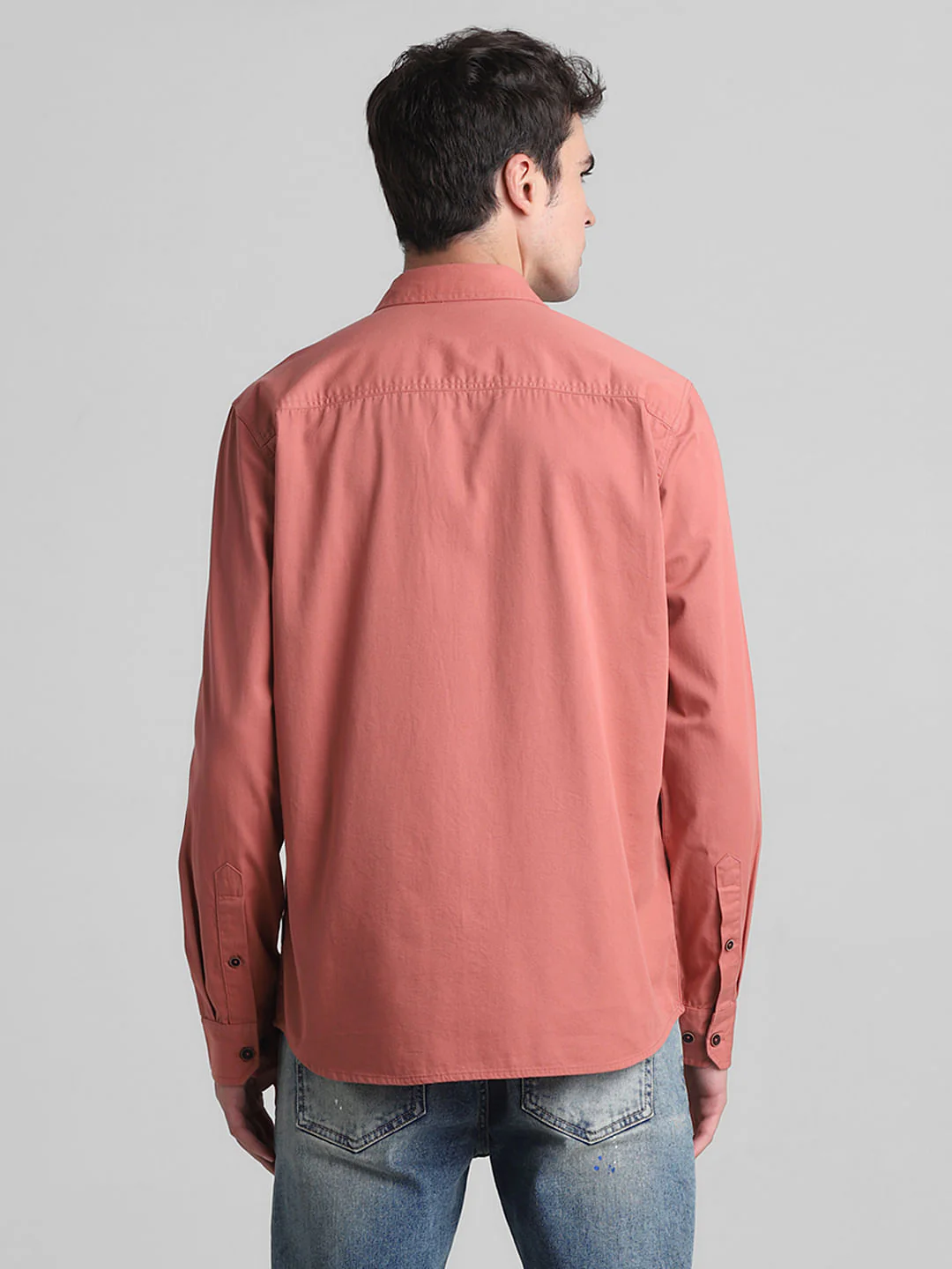 Red Cotton Full Sleeves Shirt - Image 4