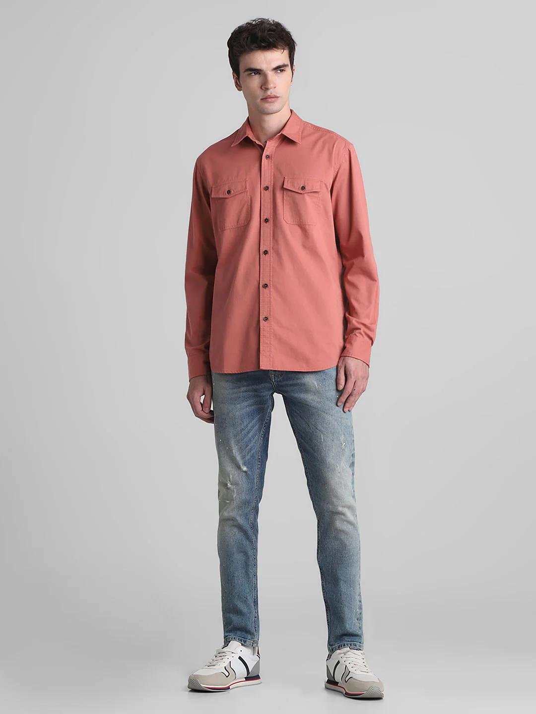 Red Cotton Full Sleeves Shirt - Image 6