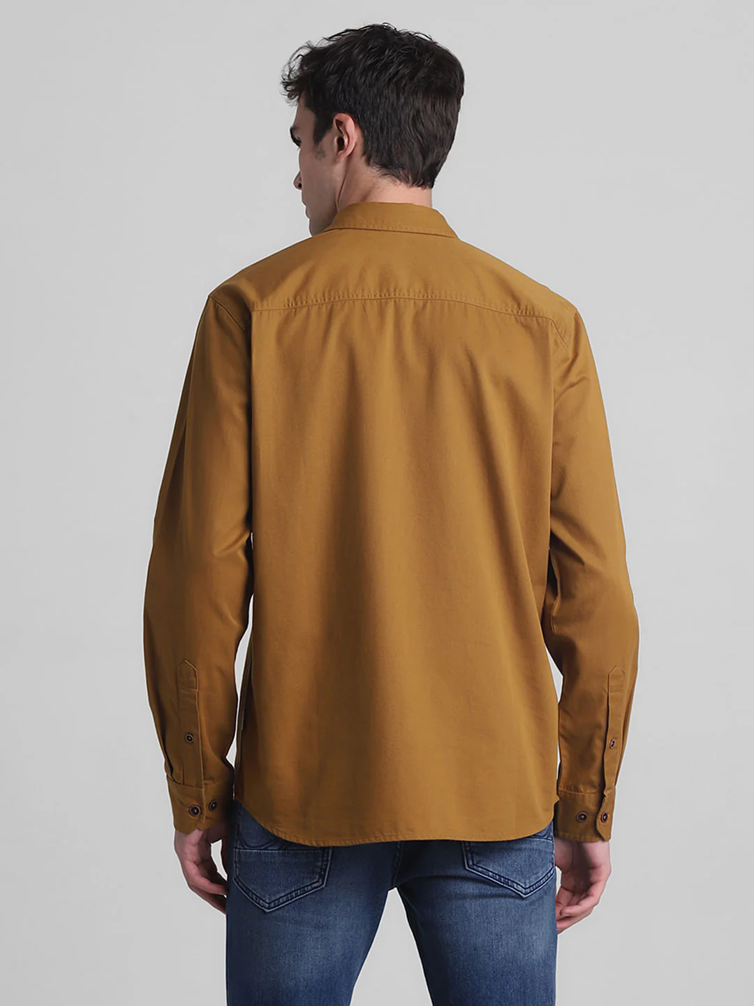 Brown Cotton Full Sleeves Shirt - Image 4