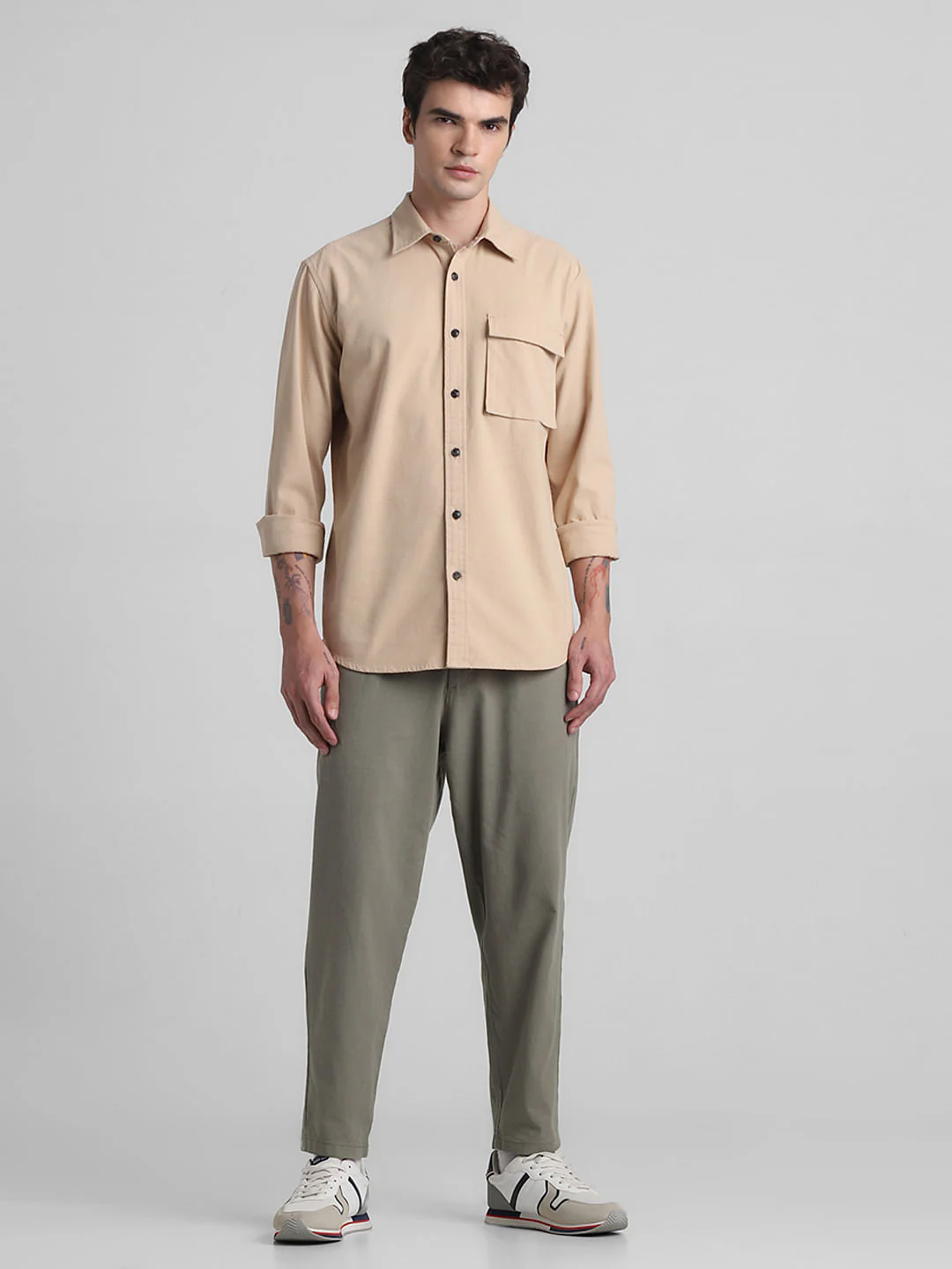 Light Brown Cotton Full Sleeves Shirt - Image 6