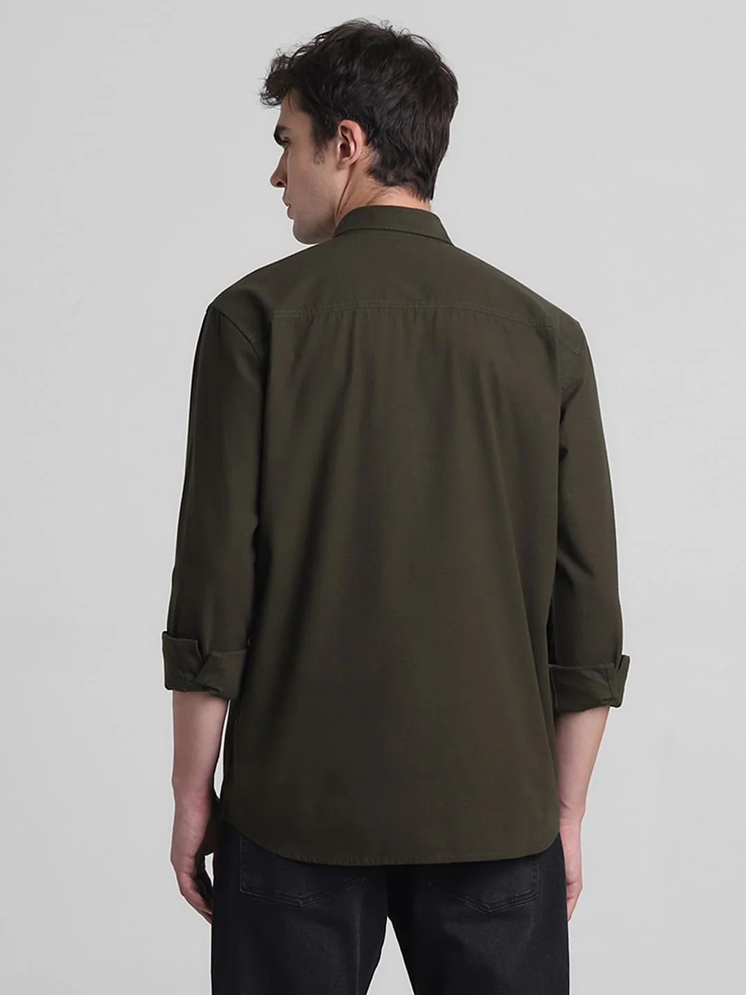 Green Cotton Full Sleeves Shirt - Image 4