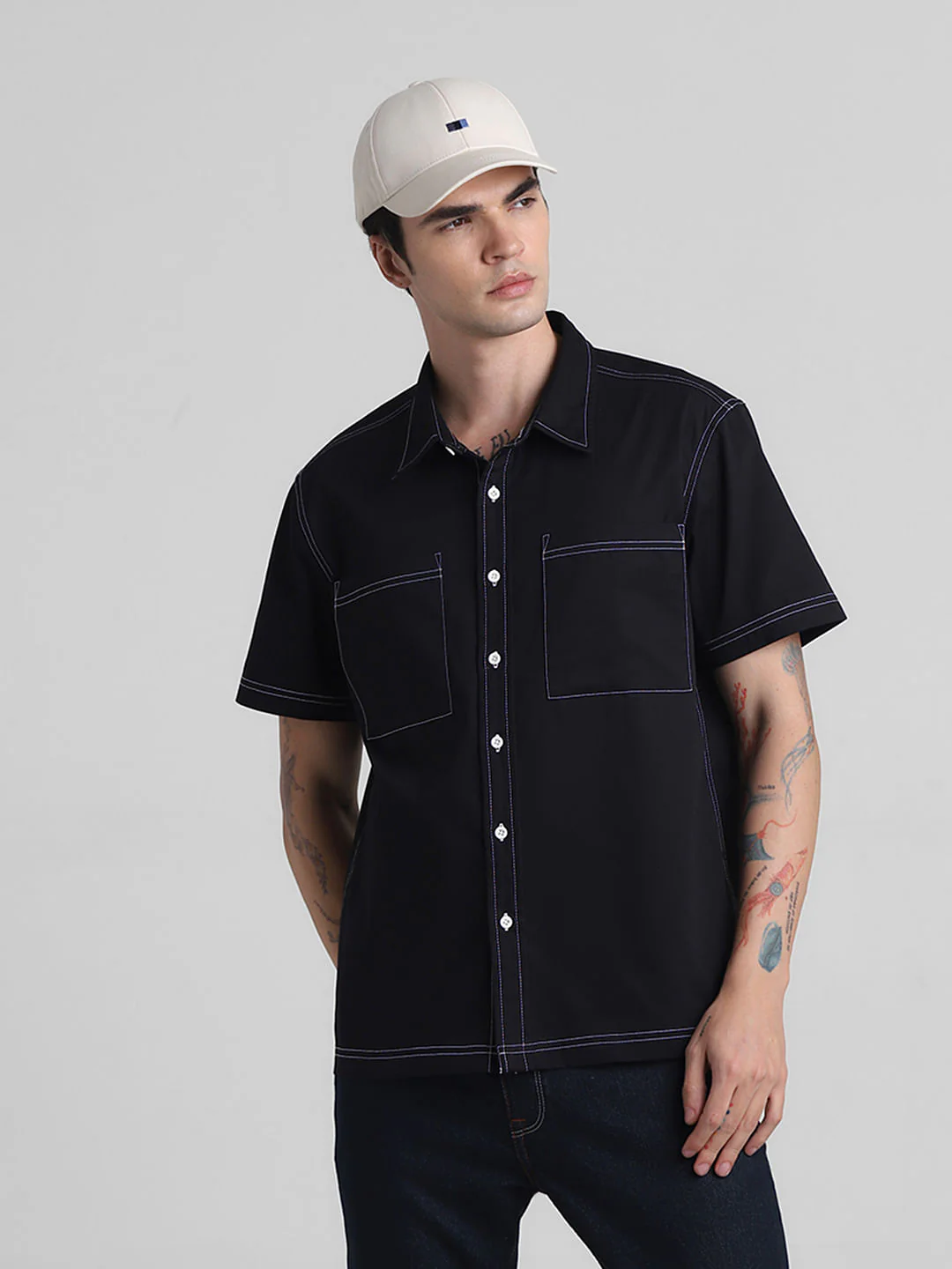 Black Oversized Short Sleeves Shirt